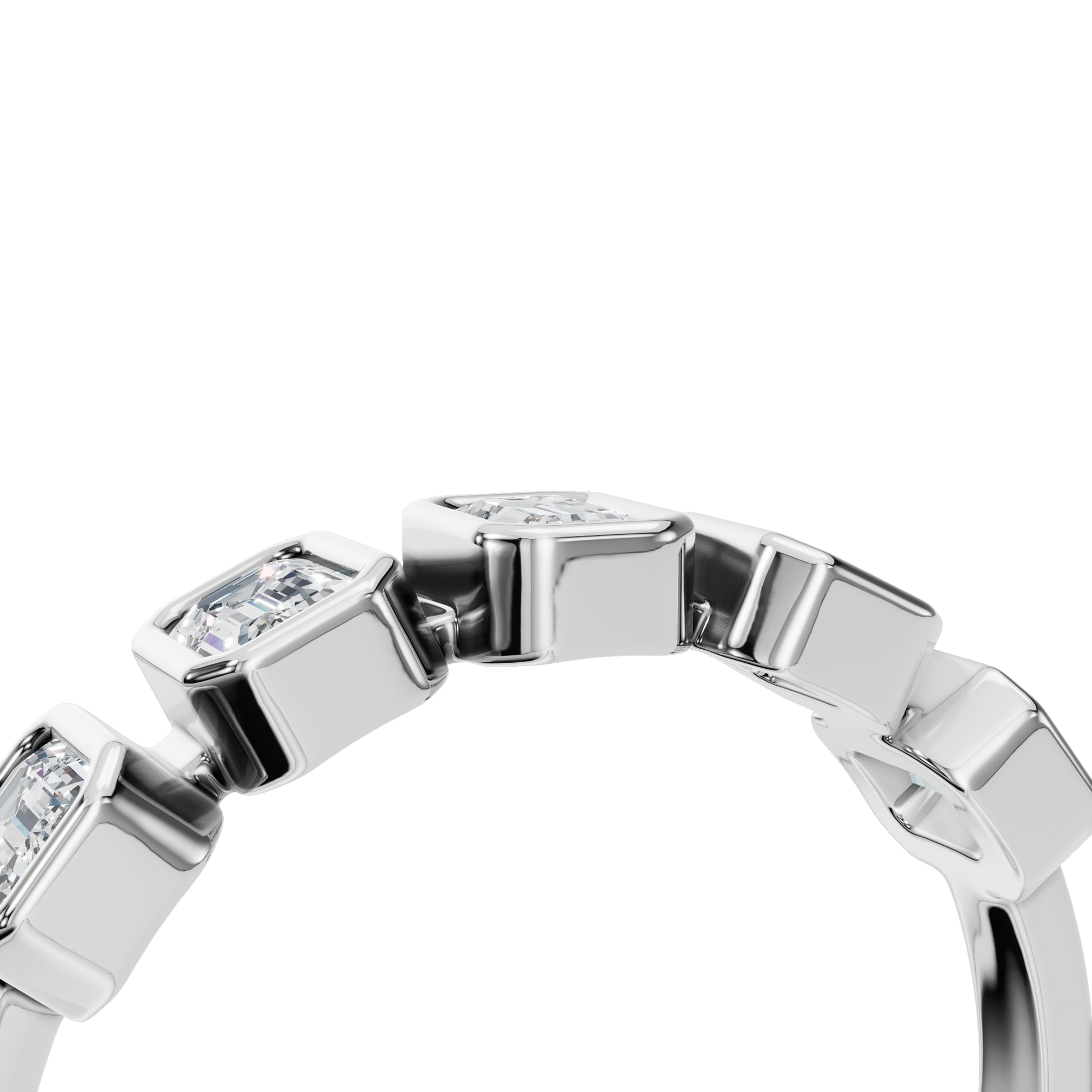 Timeless Emerald Cut Bezel Lab Grown Diamond Band