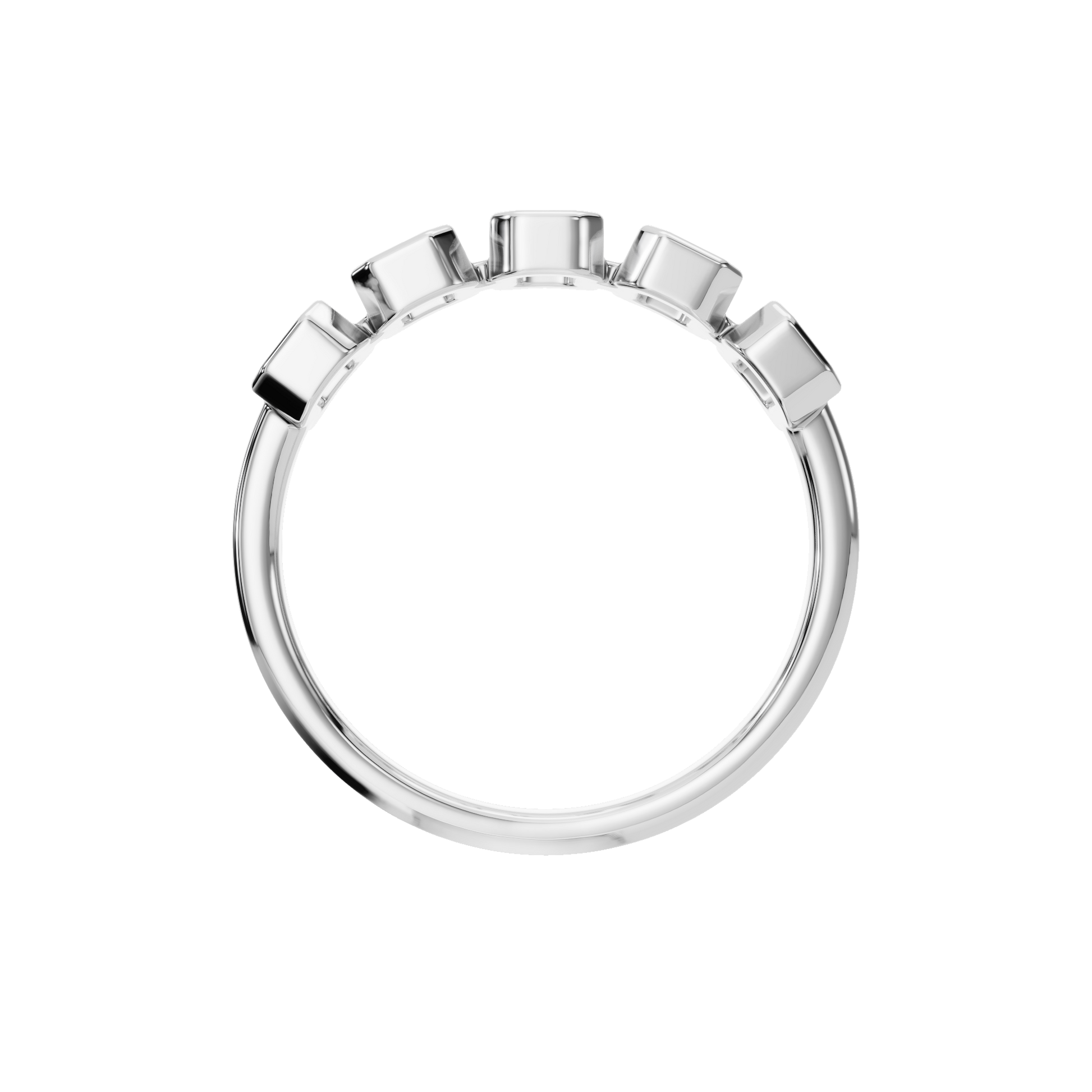 Timeless Emerald Cut Bezel Lab Grown Diamond Band