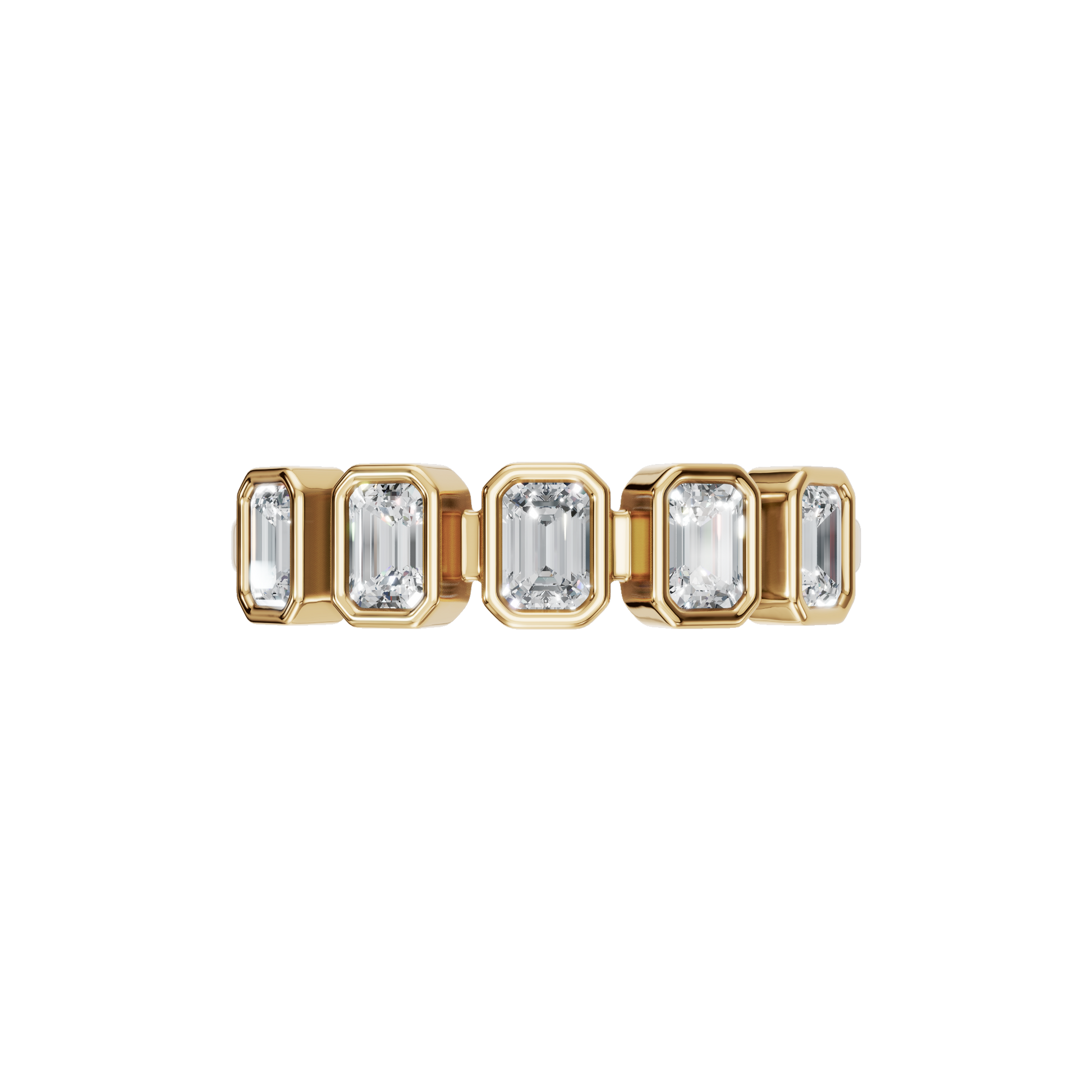 Timeless Emerald Cut Bezel Lab Grown Diamond Band