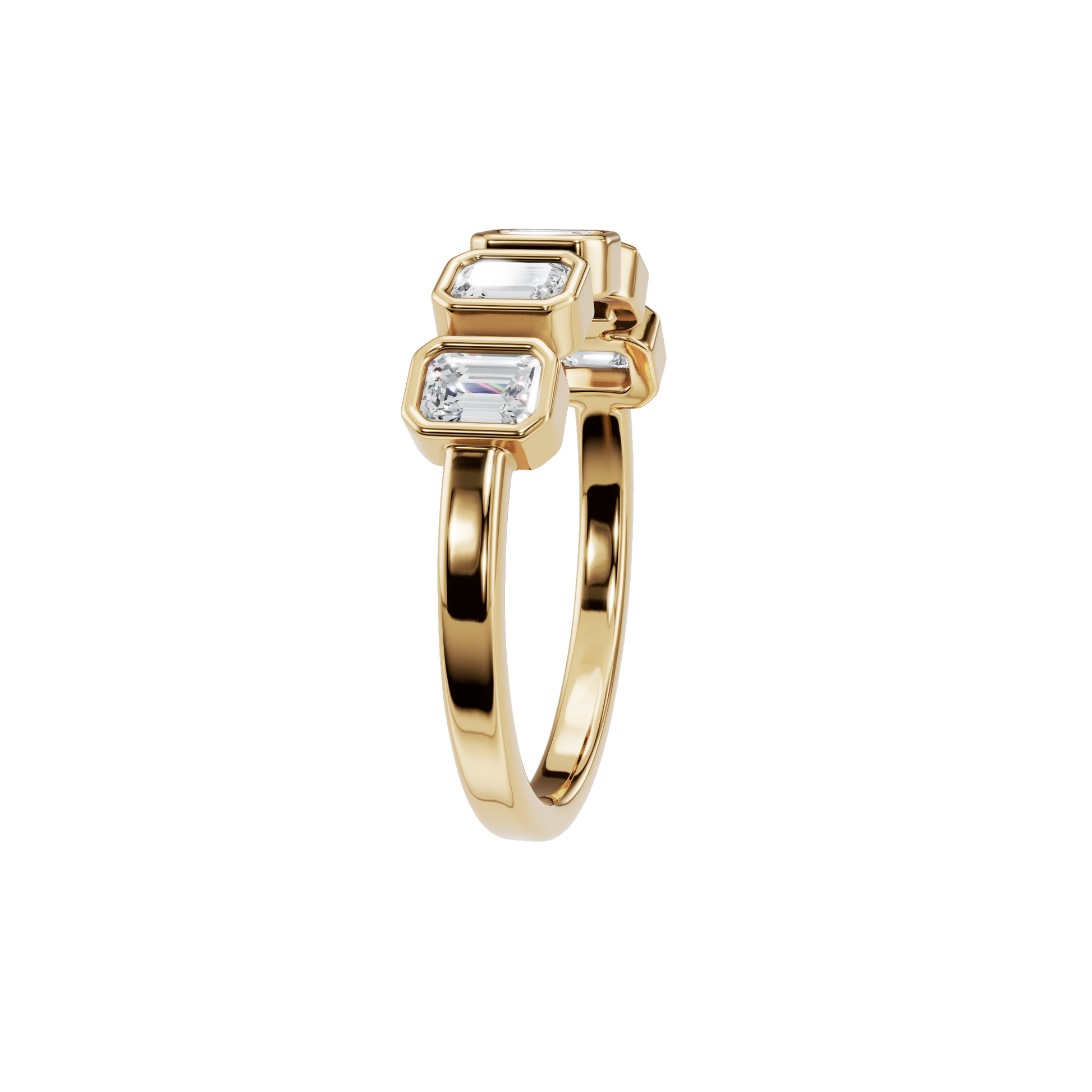 Timeless Emerald Cut Bezel Lab Grown Diamond Band