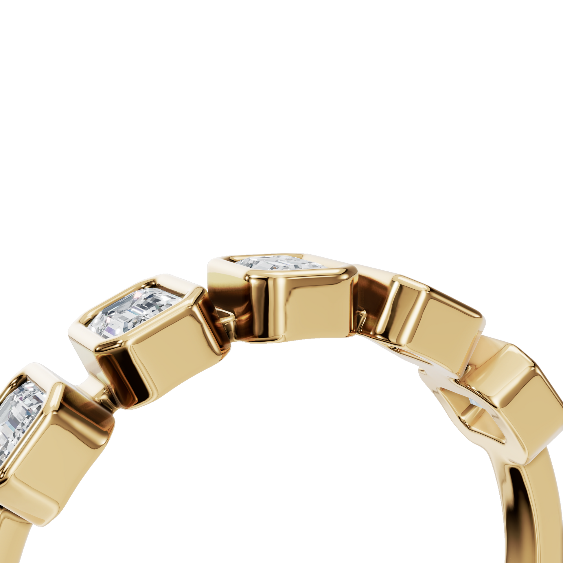 Timeless Emerald Cut Bezel Lab Grown Diamond Band