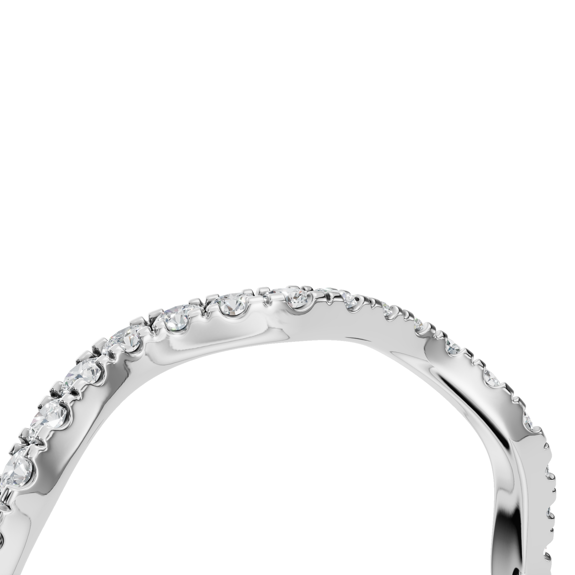 1.52 Ct Round Diamond Wave Band Ring in 14K Yellow Gold