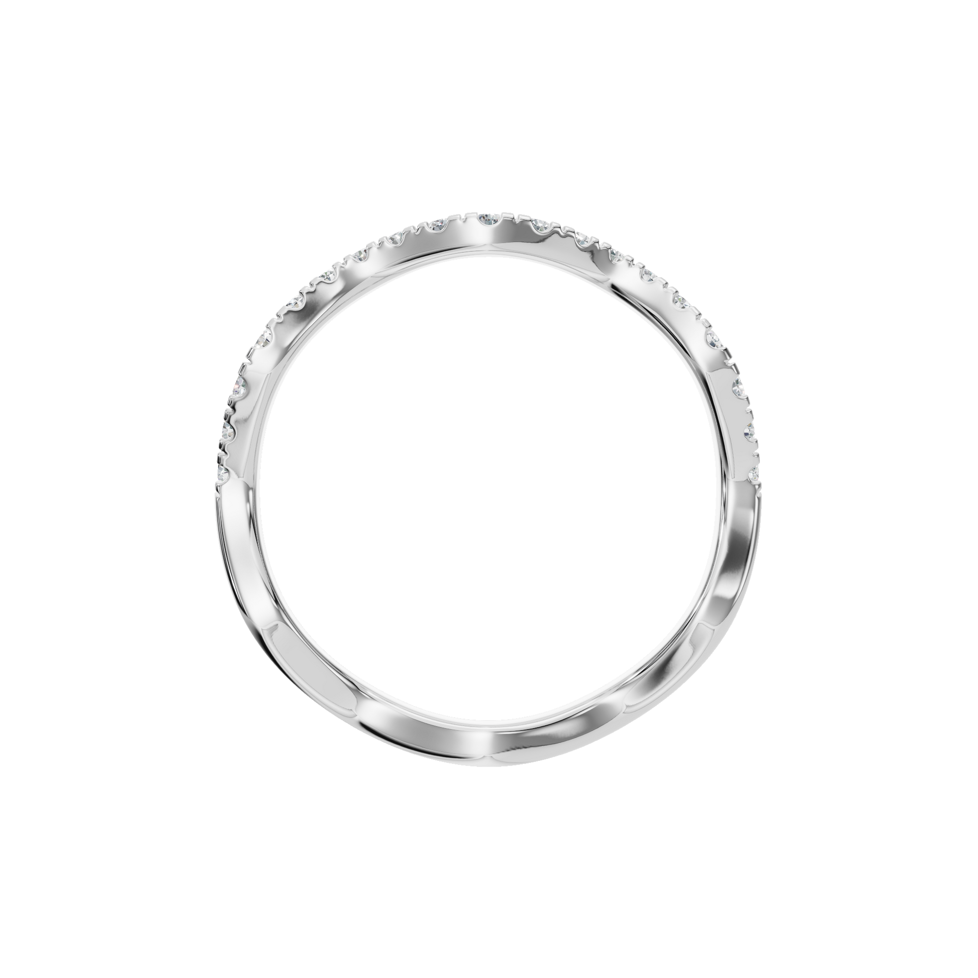 1.52 Ct Round Diamond Wave Band Ring in 14K Yellow Gold