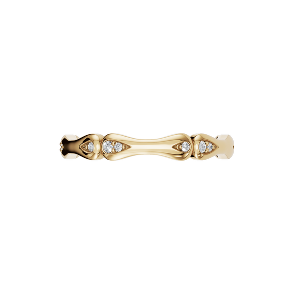 Modern Sculptural Wedding Ring Band in 14K Yellow Gold