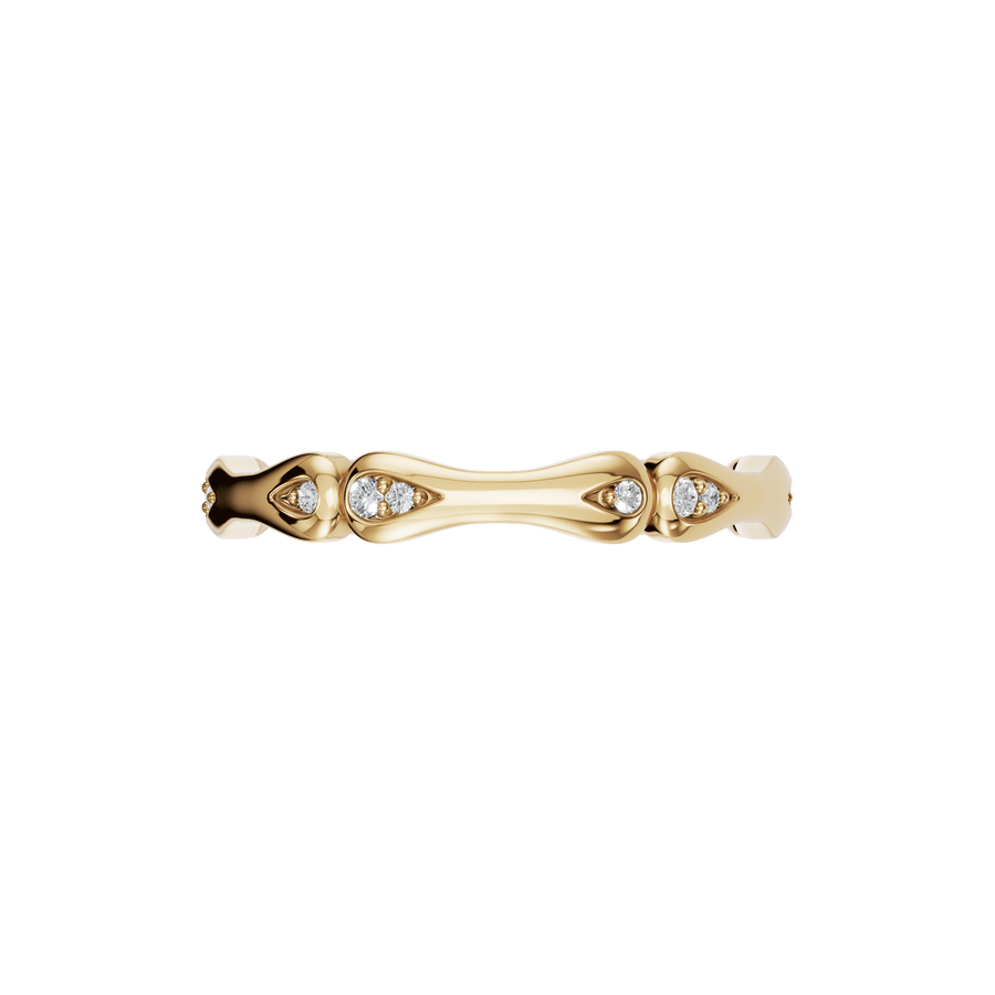 Modern Sculptural Lab Diamond Wedding Ring Band in Gold