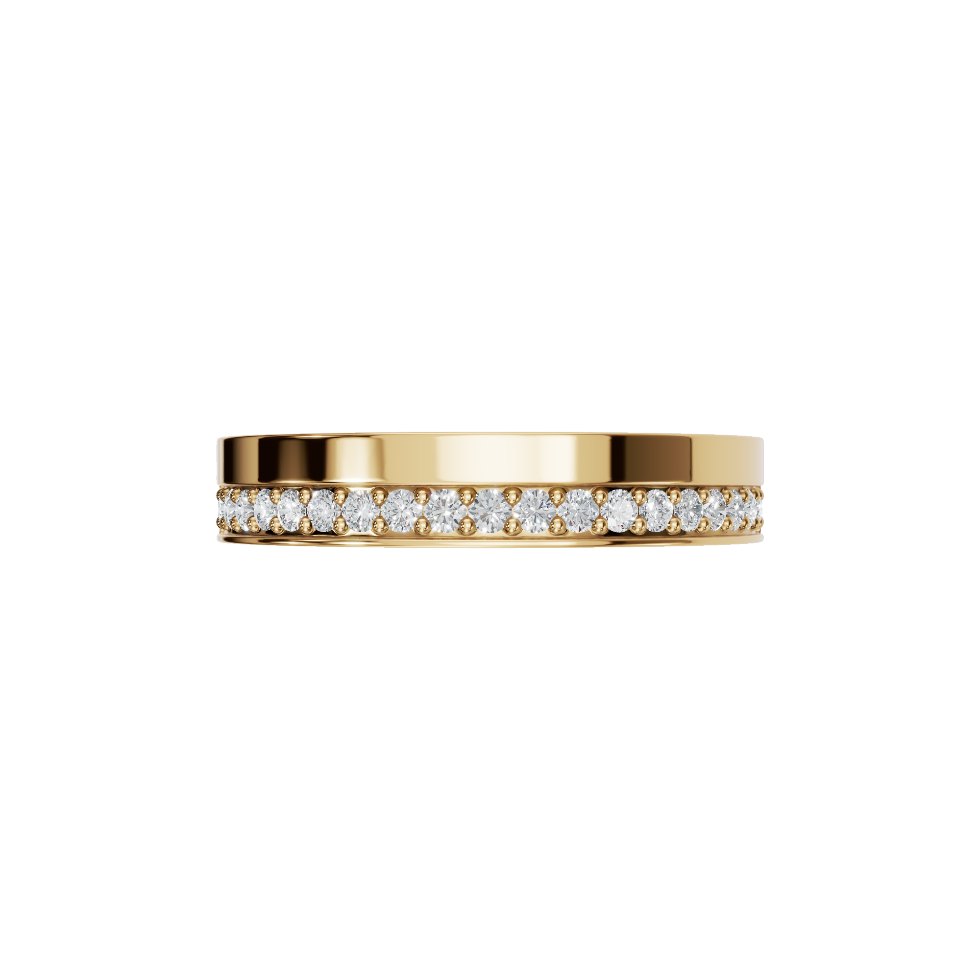 0.21Ct Round Diamond Channel Band Ring in Gold | Elegant Minimal Diamond Wedding Band