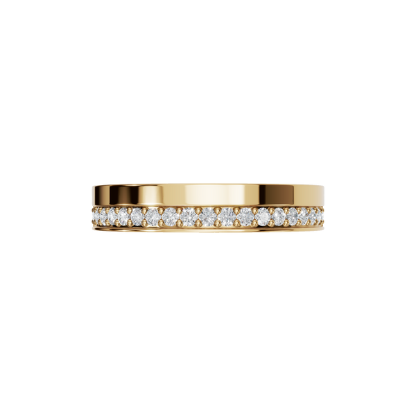 Round Diamond Channel Wedding Band Ring in Gold