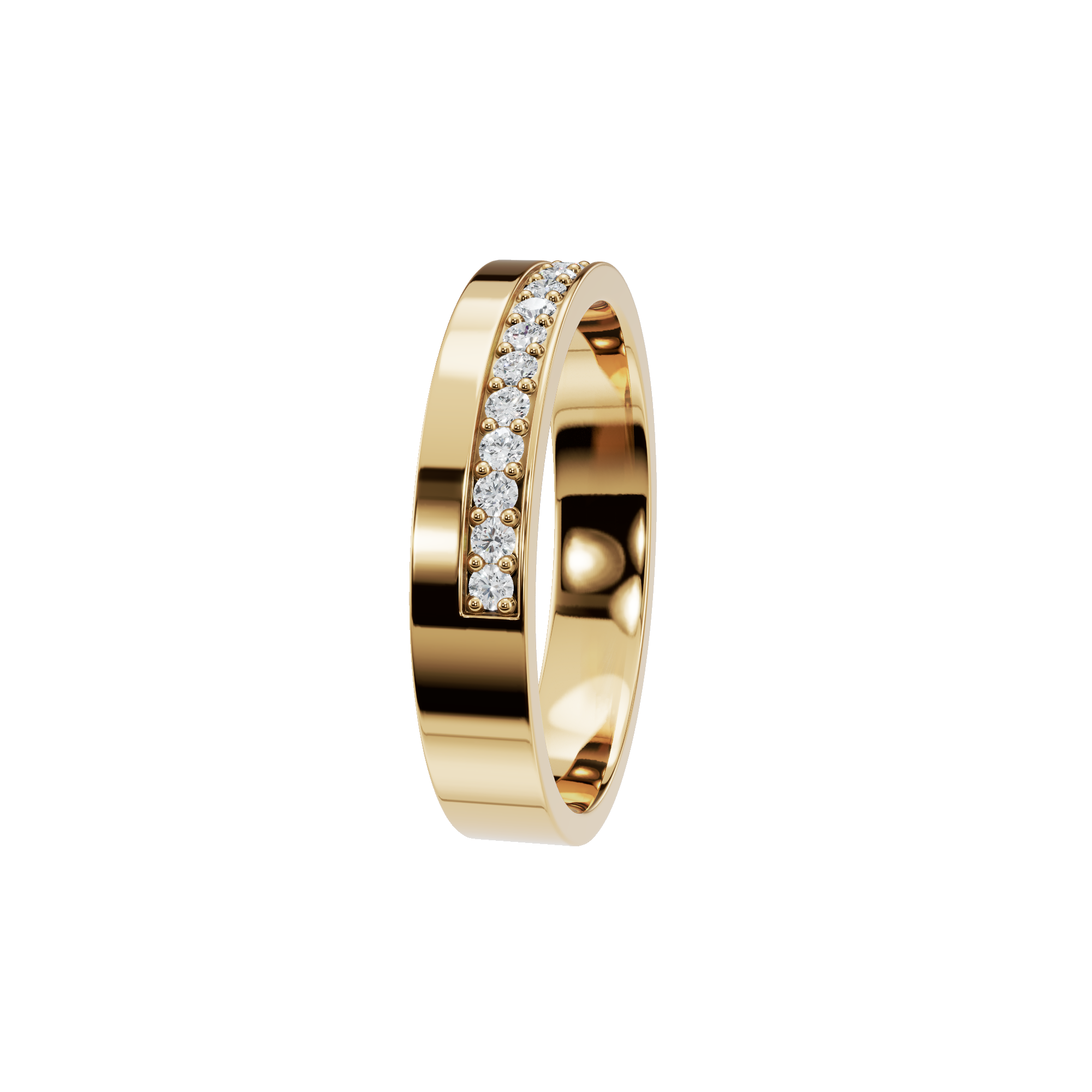 0.21Ct Round Diamond Channel Band Ring in Gold | Elegant Minimal Diamond Wedding Band