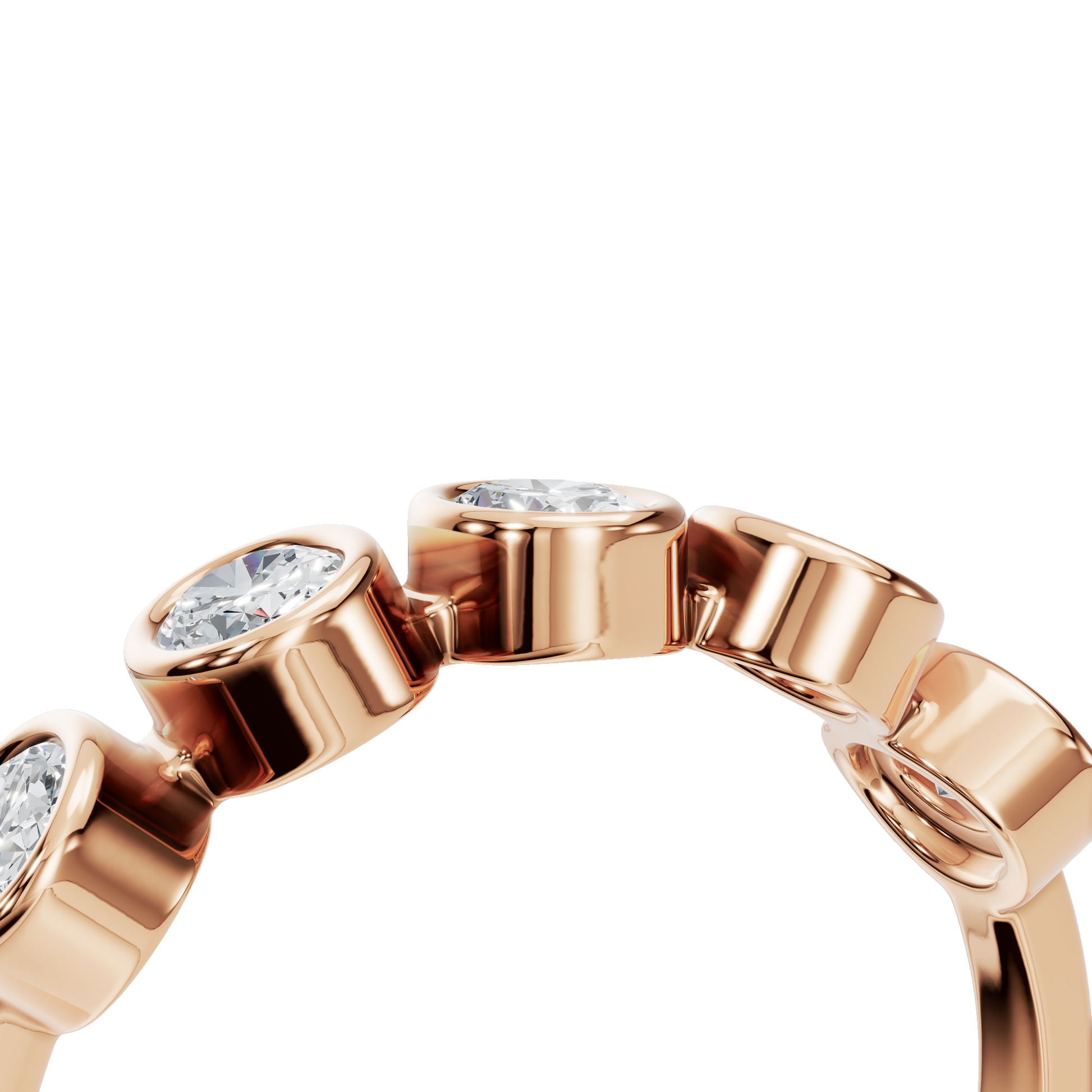 Bezel Set Oval Lab Created Diamond Wedding Band