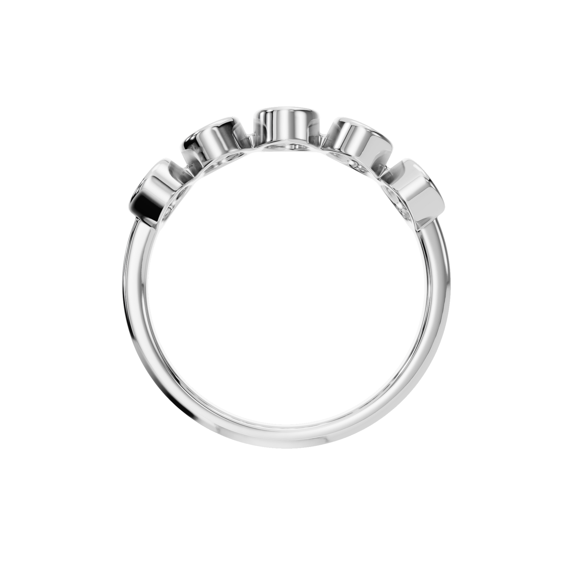 Bezel Set Oval Lab Created Diamond Wedding Band