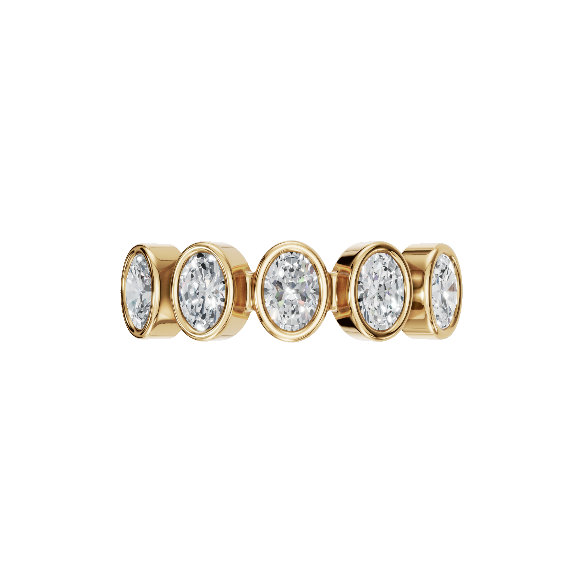 Minimalist 0.79 CTW Oval Diamond Bezel Set Gold Ring in 14K Yellow Gold