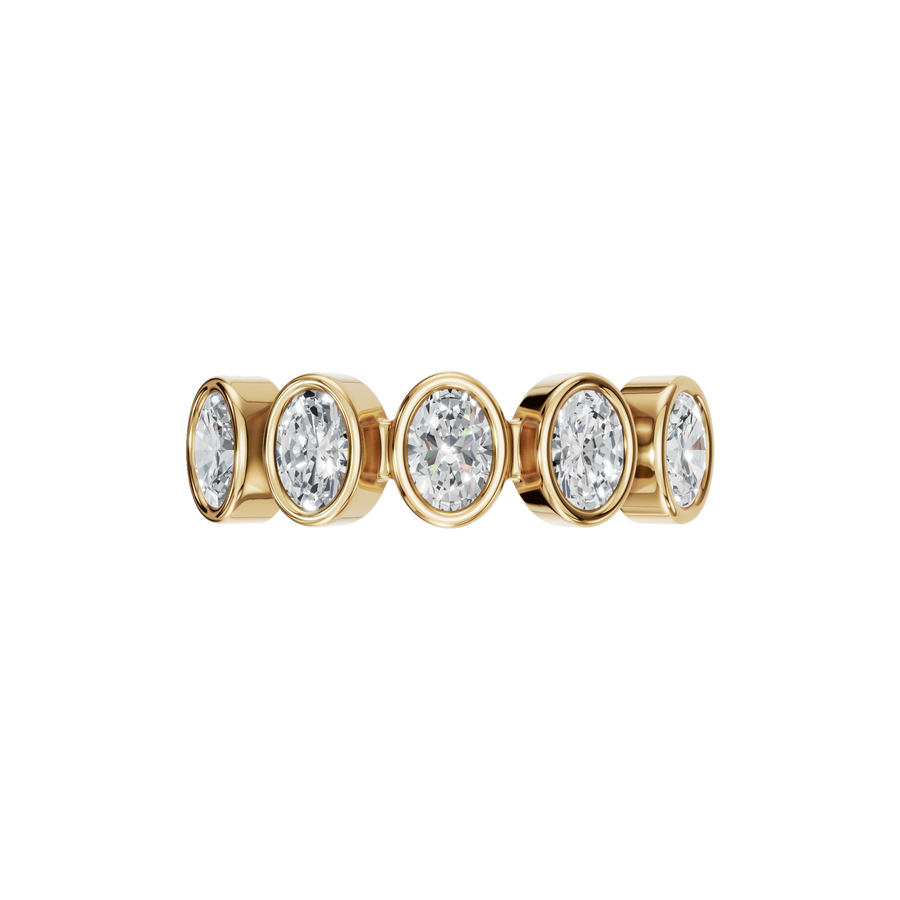 Minimalist Oval Diamond Bezel Set Gold Ring in Gold