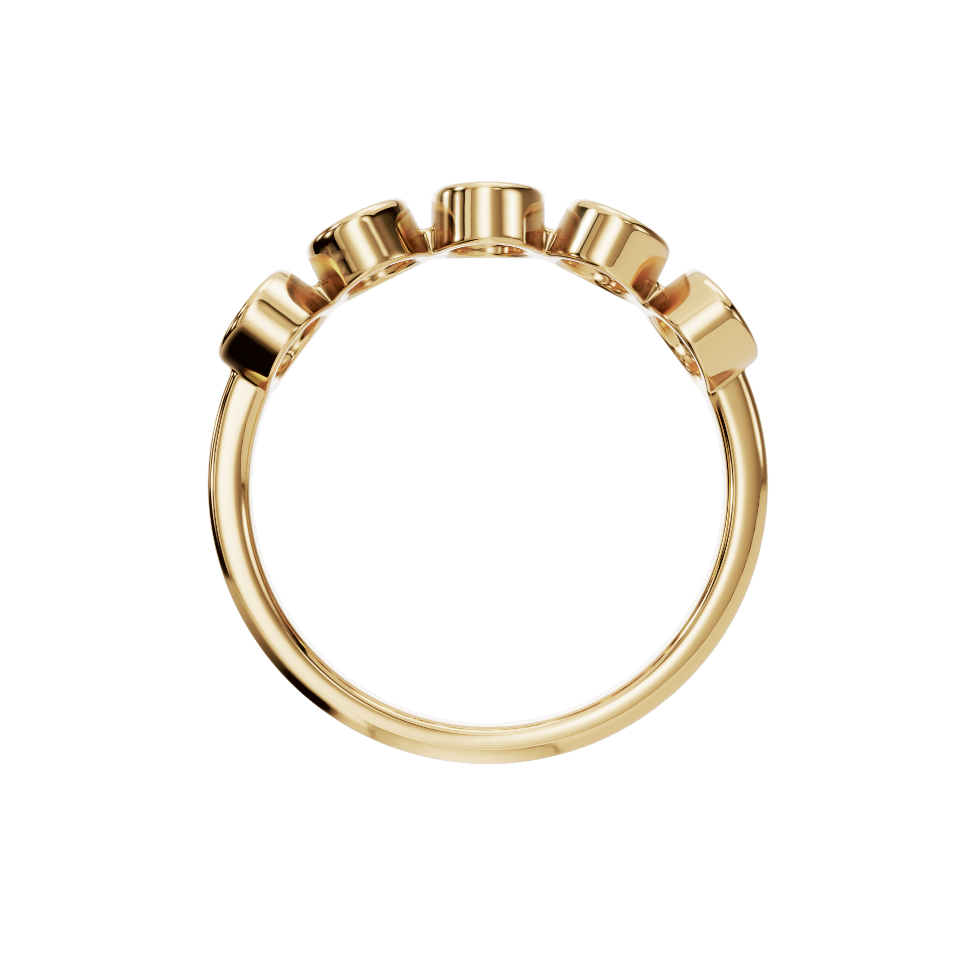 Bezel Set Oval Lab Created Diamond Wedding Band