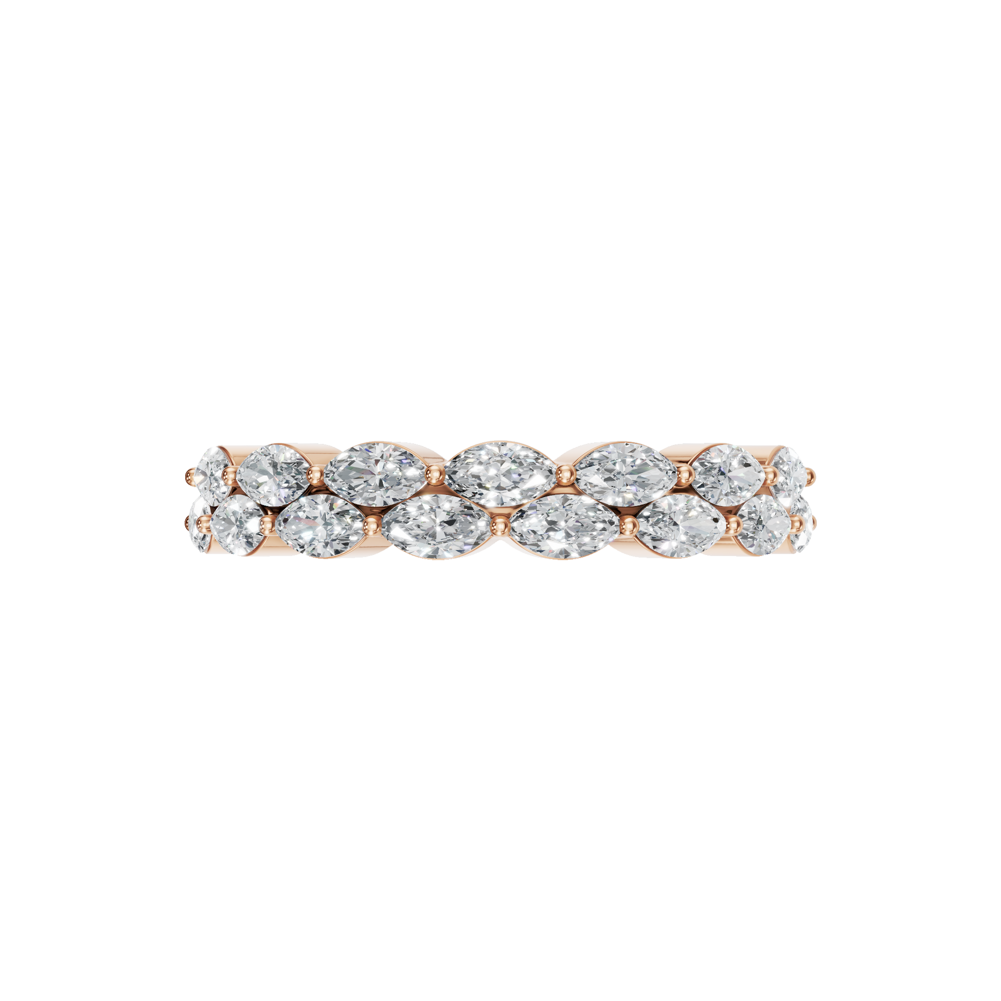 Forever Marquise Diamond Band Romantic Gold Ring