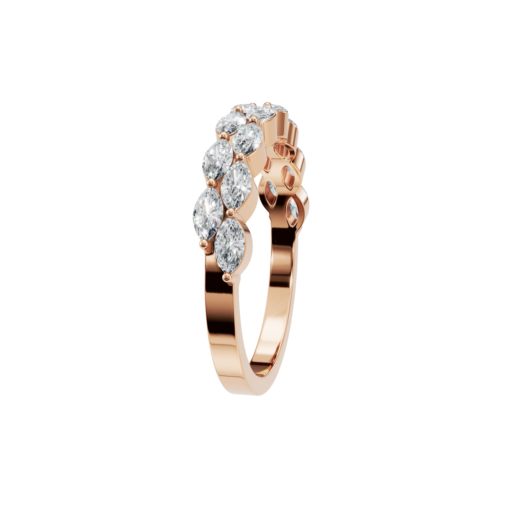 Forever Marquise Diamond Band Romantic Gold Ring