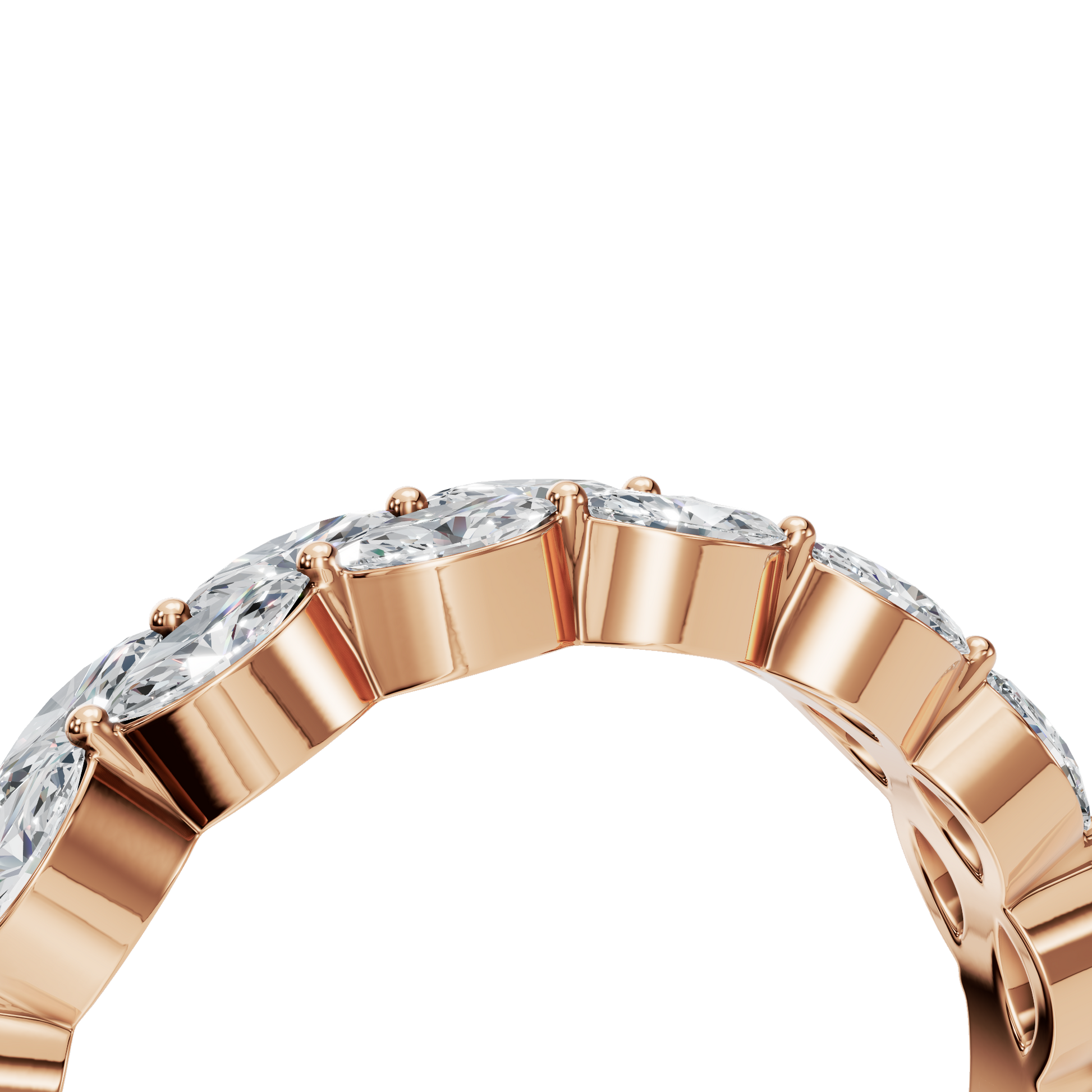 Forever Marquise Diamond Band Romantic Gold Ring