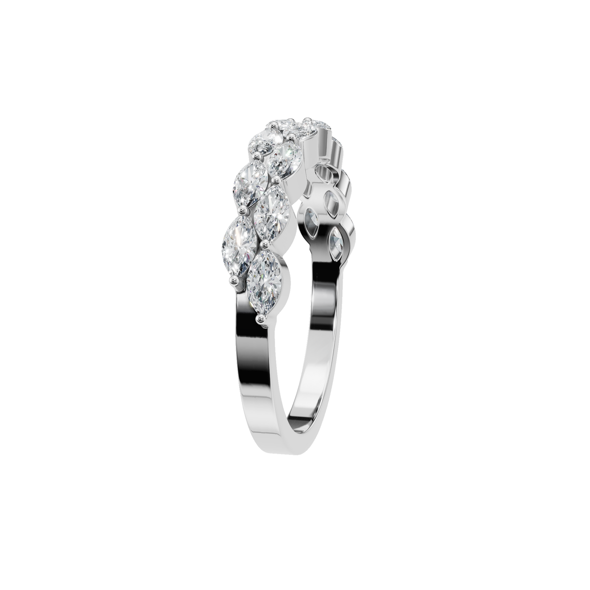 Forever Marquise Diamond Band Romantic Gold Ring