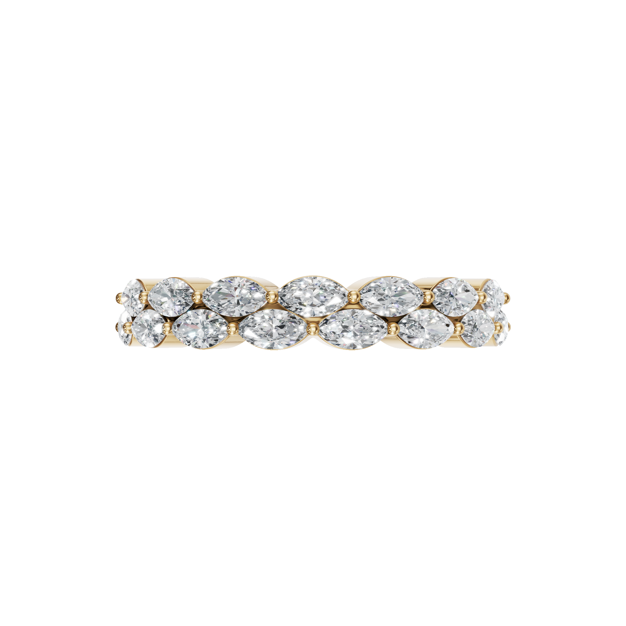 0.75Ct Marquise Diamond Band Ring in Gold | Elegant Multi Stone Fine Jewelry Ring