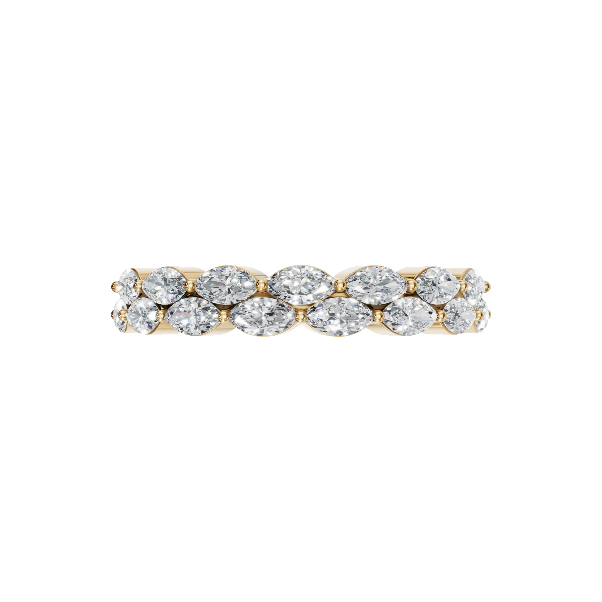 Forever Marquise Diamond Band Romantic Gold Ring