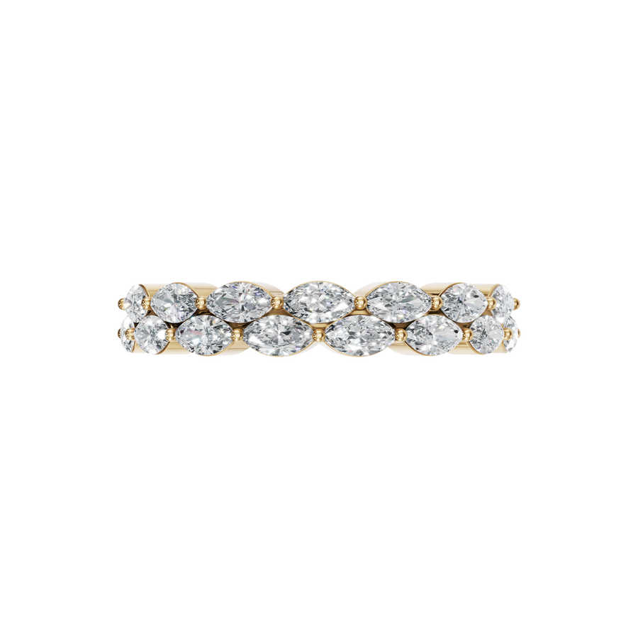 Marquise Lab Diamond Wedding Band Ring in Gold