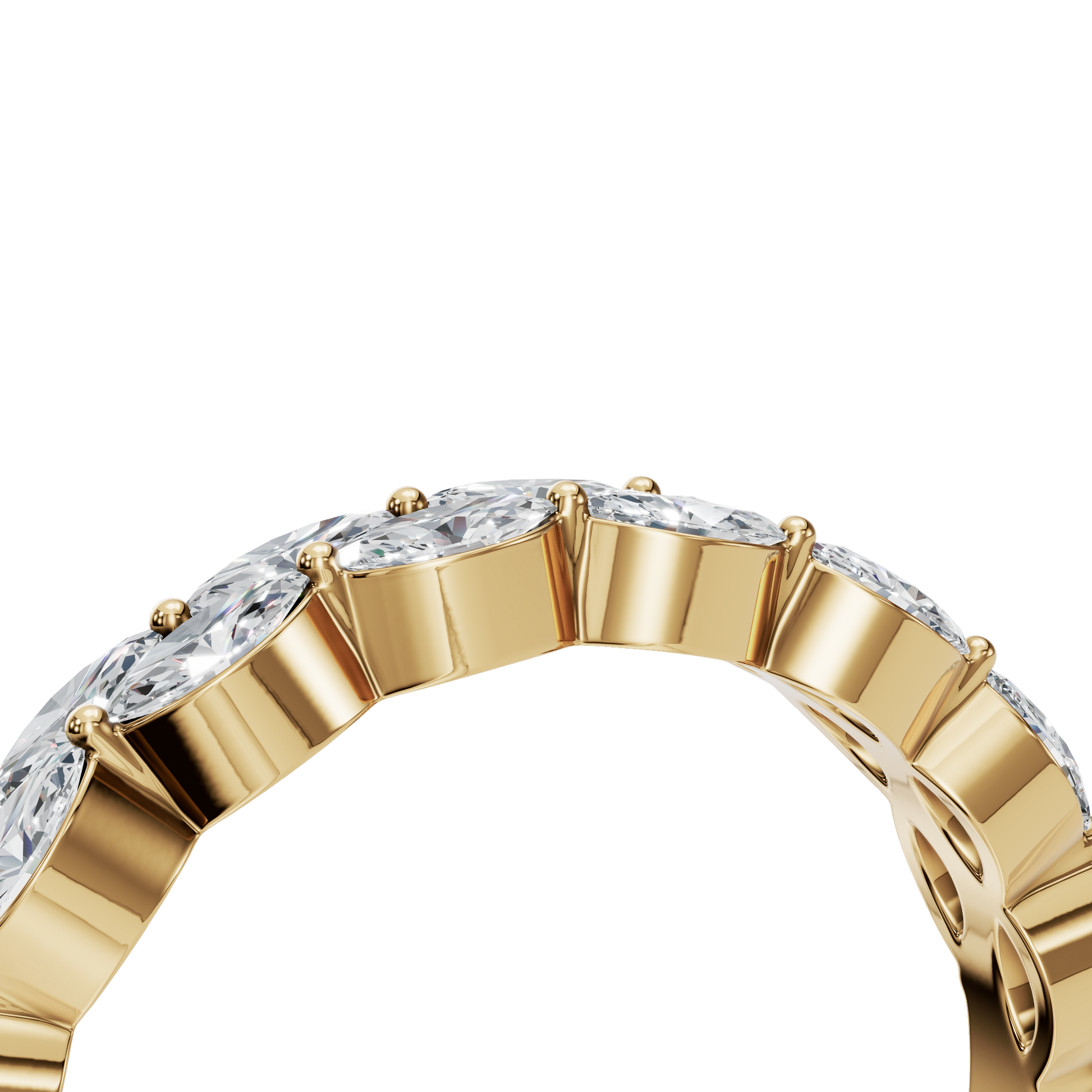 Forever Marquise Diamond Band Romantic Gold Ring