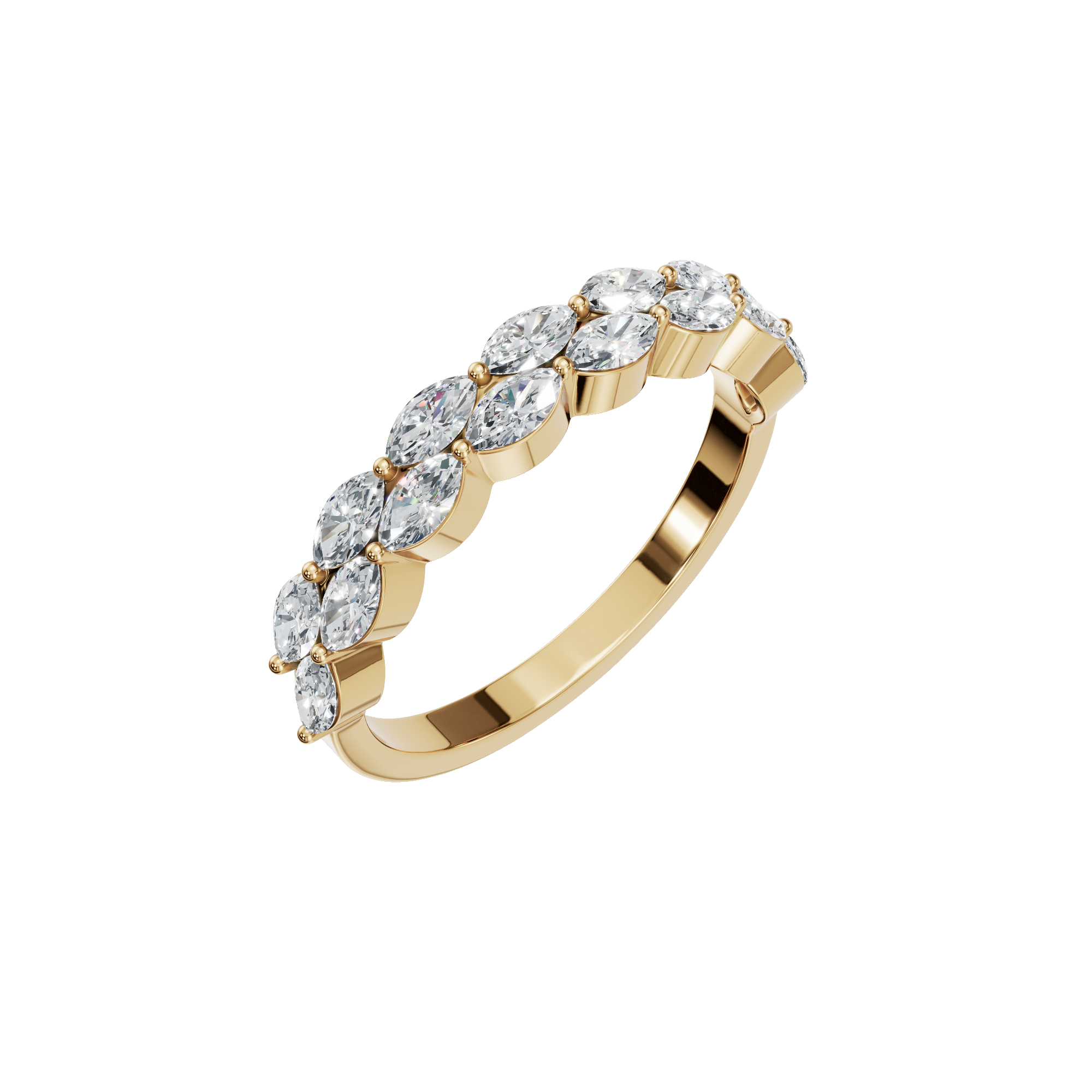 Forever Marquise Diamond Band Romantic Gold Ring