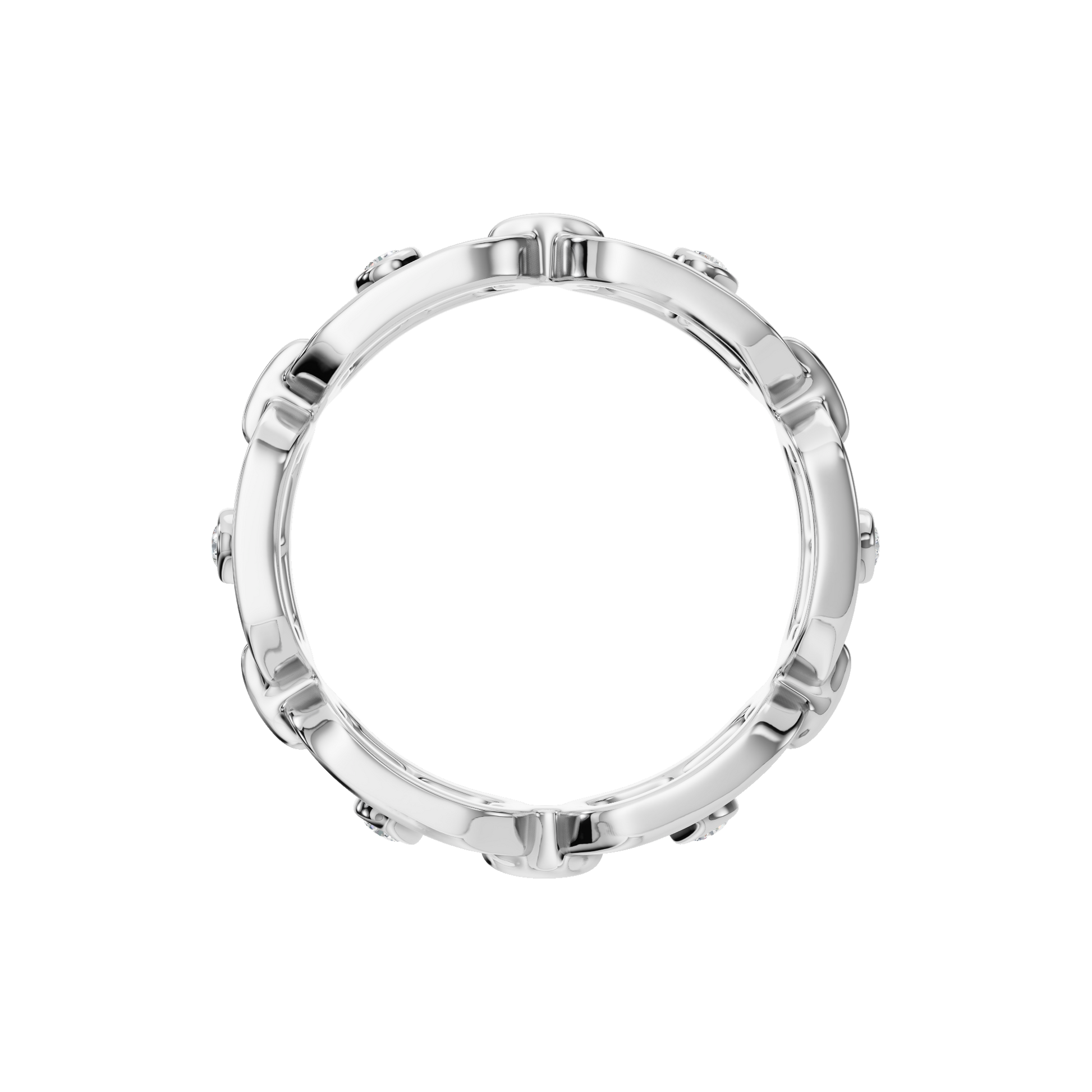 Chunky Gold Lab Grown Diamond Ring Bold Chain Link Design