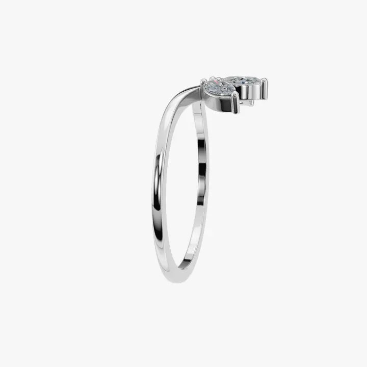 Three Marquise Lab Diamond Ring in 14K Yellow Gold