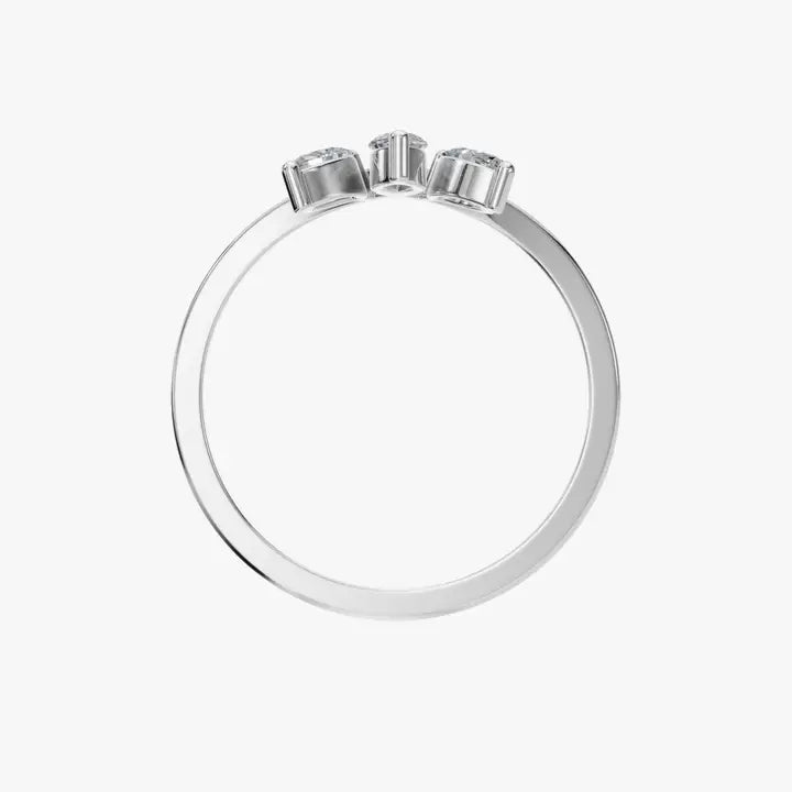 Three Marquise Lab Diamond Ring in 14K Yellow Gold