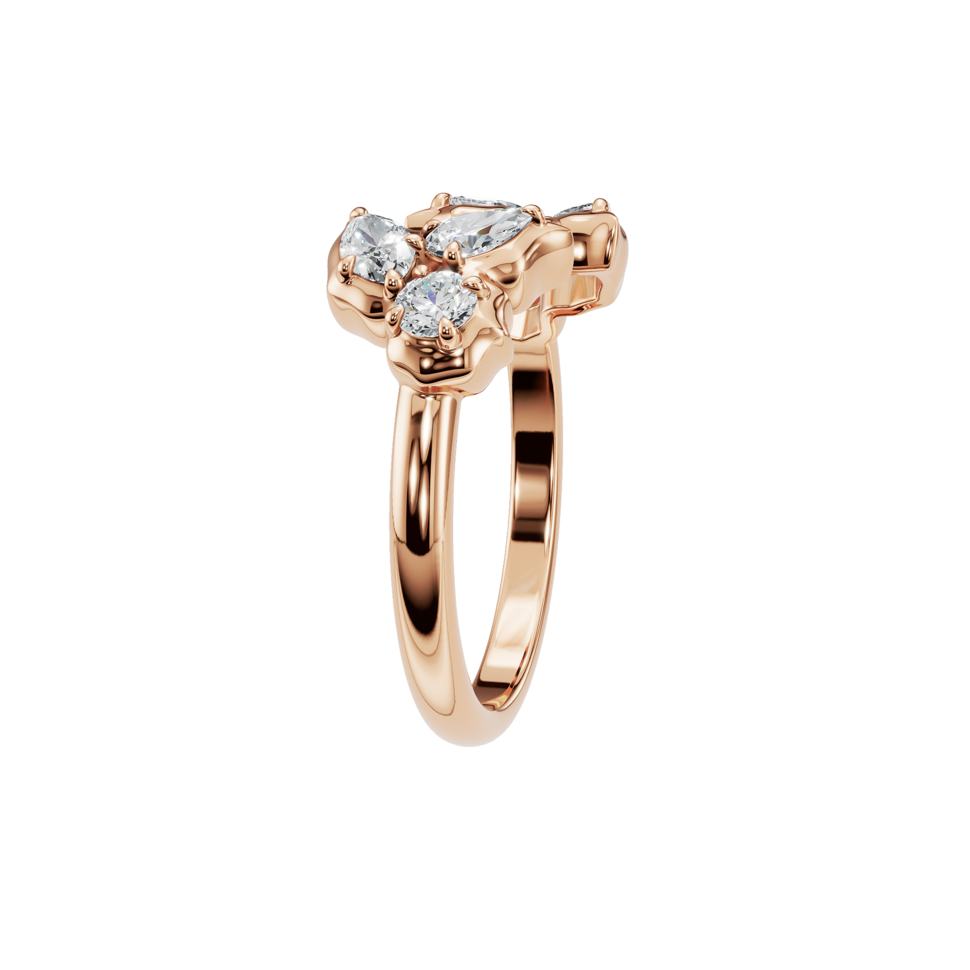 0.76 CTW Diamond Ring – Sculptural Cluster Design in Gold | AYA Fine Jewelry