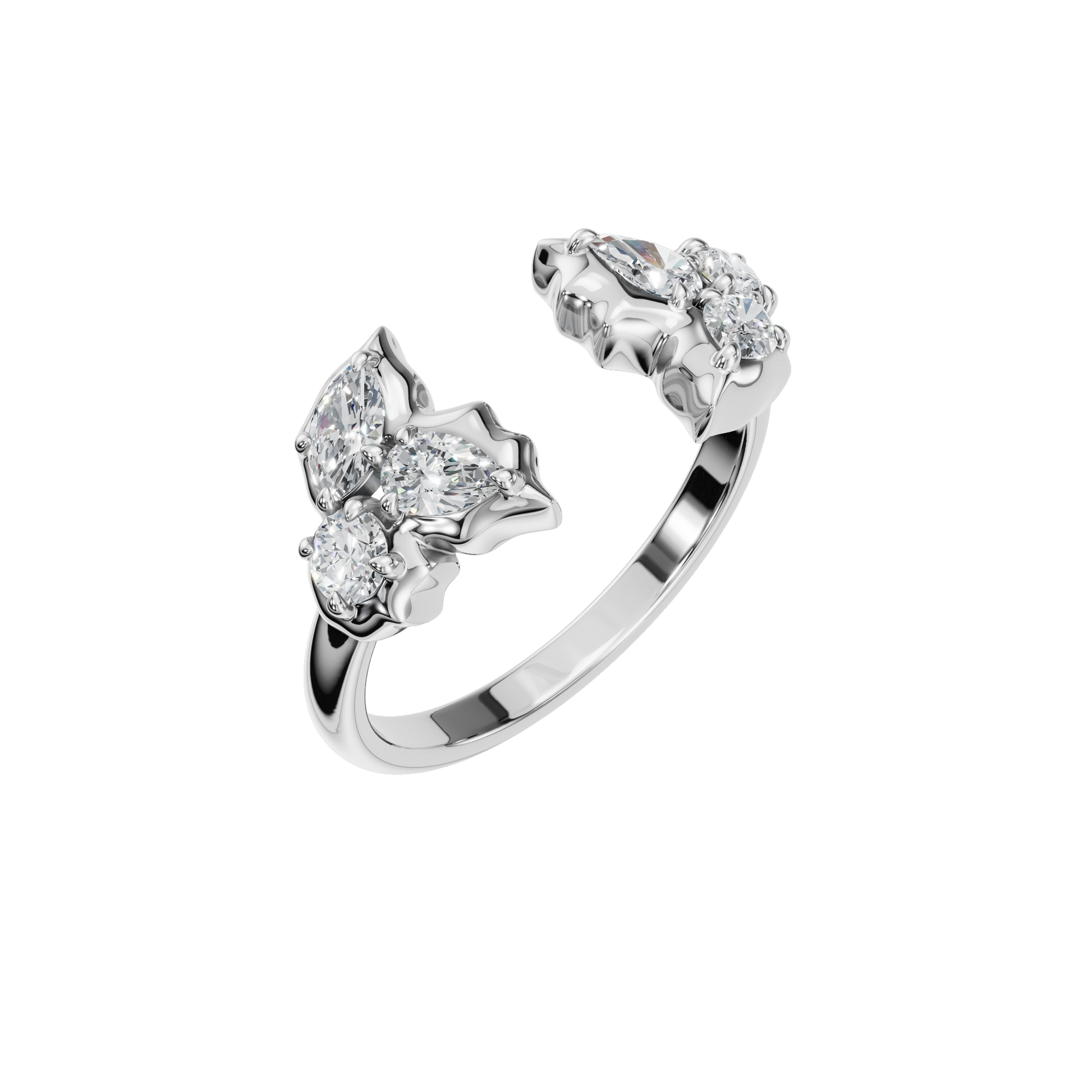 0.76 CTW Diamond Ring – Sculptural Cluster Design in Gold | AYA Fine Jewelry
