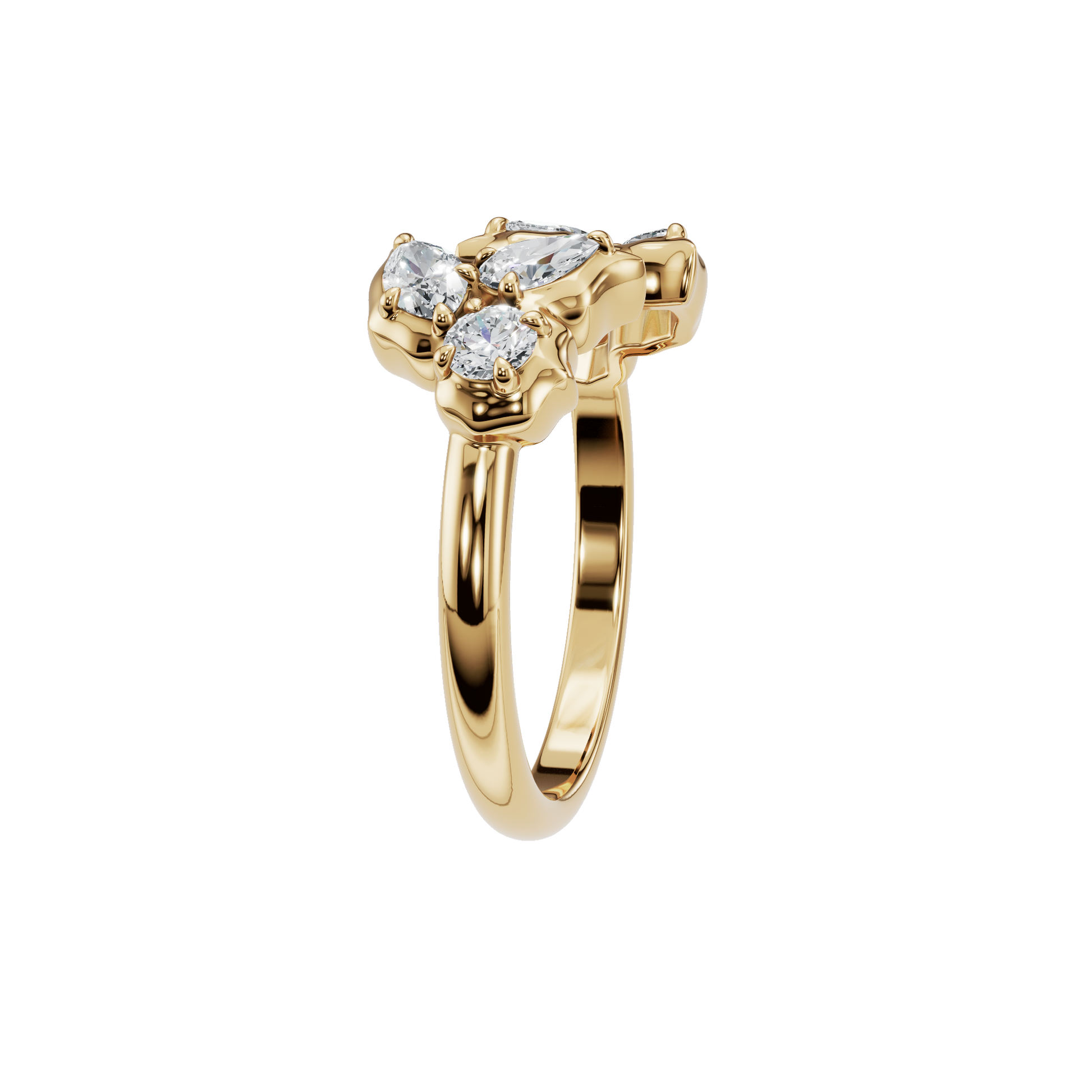 0.76 CTW Diamond Ring – Sculptural Cluster Design in Gold | AYA Fine Jewelry