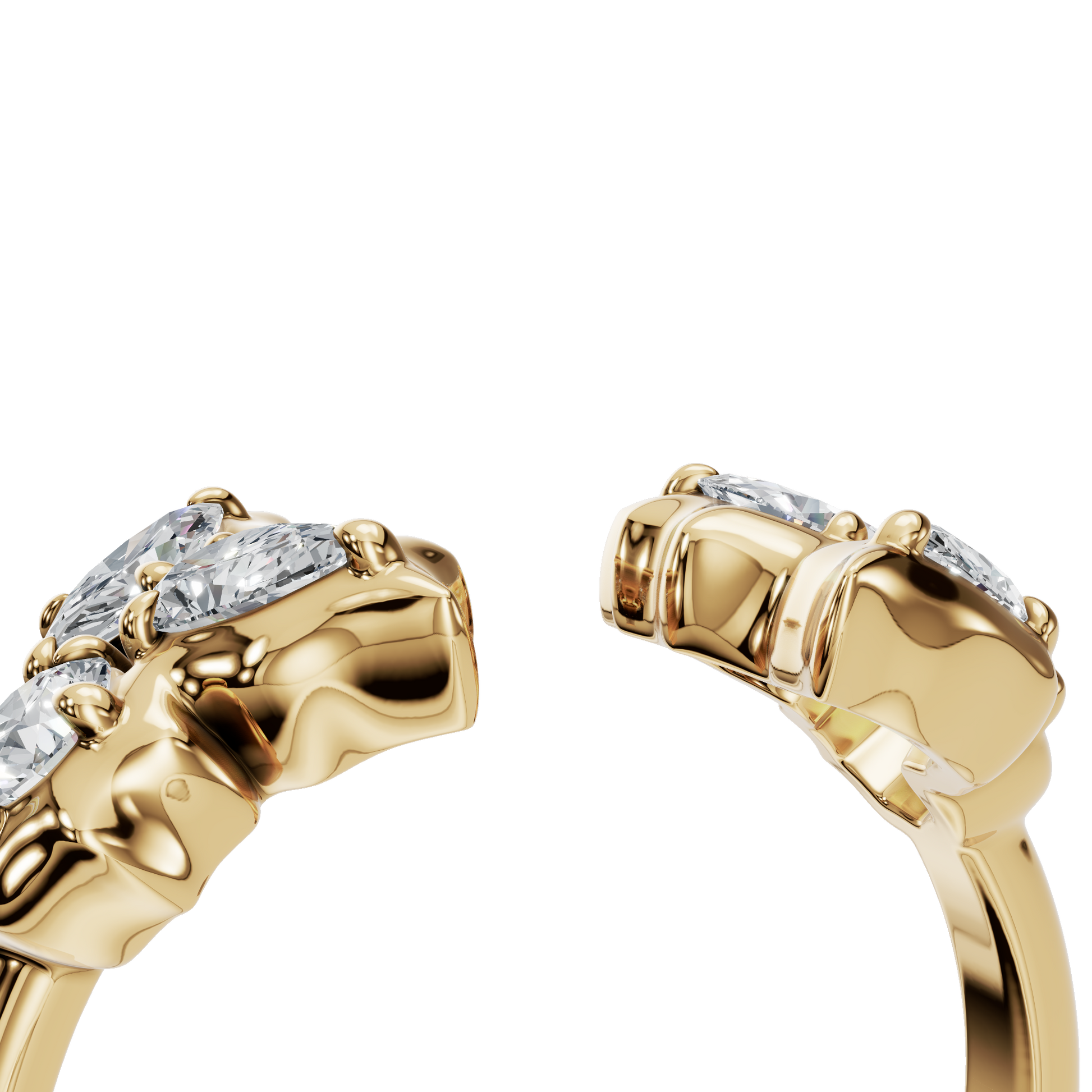 0.76 CTW Diamond Ring – Sculptural Cluster Design in Gold | AYA Fine Jewelry