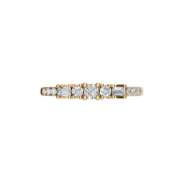 Mixed Cut Lab Grown Diamond Ring in 14K Yellow Gold