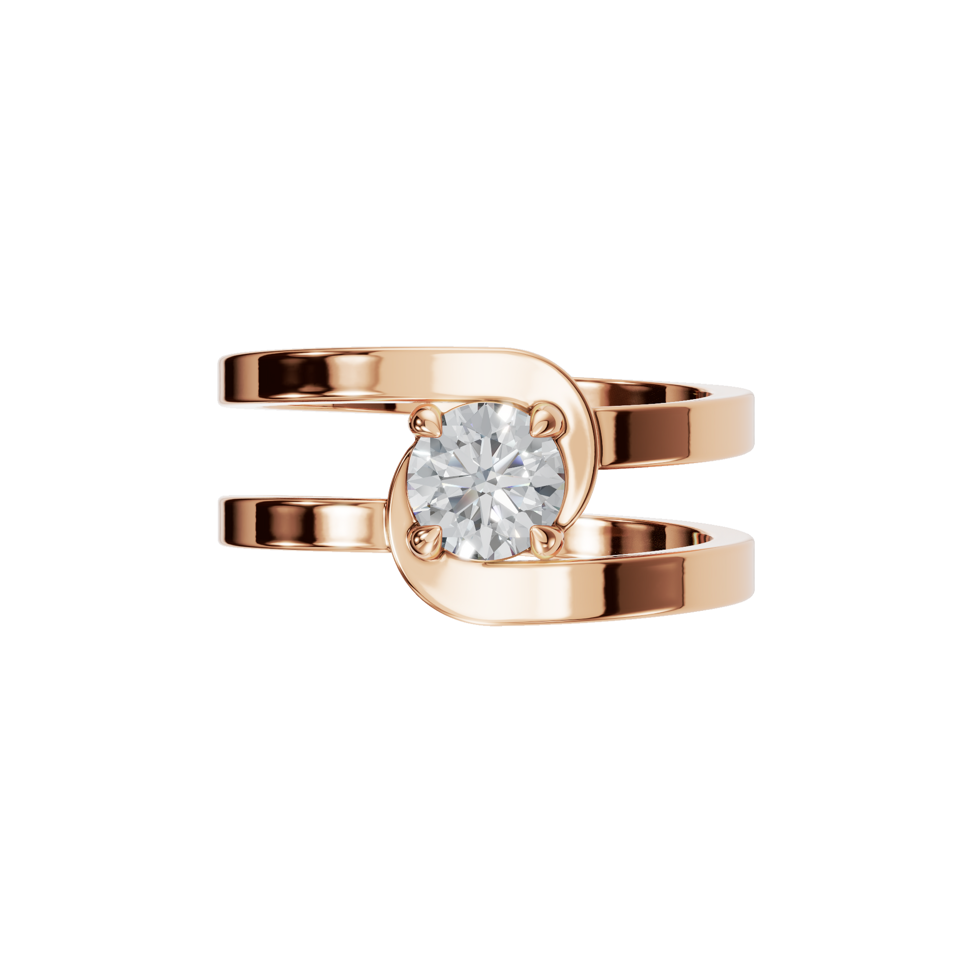 Modern Open Prong Diamond Ring