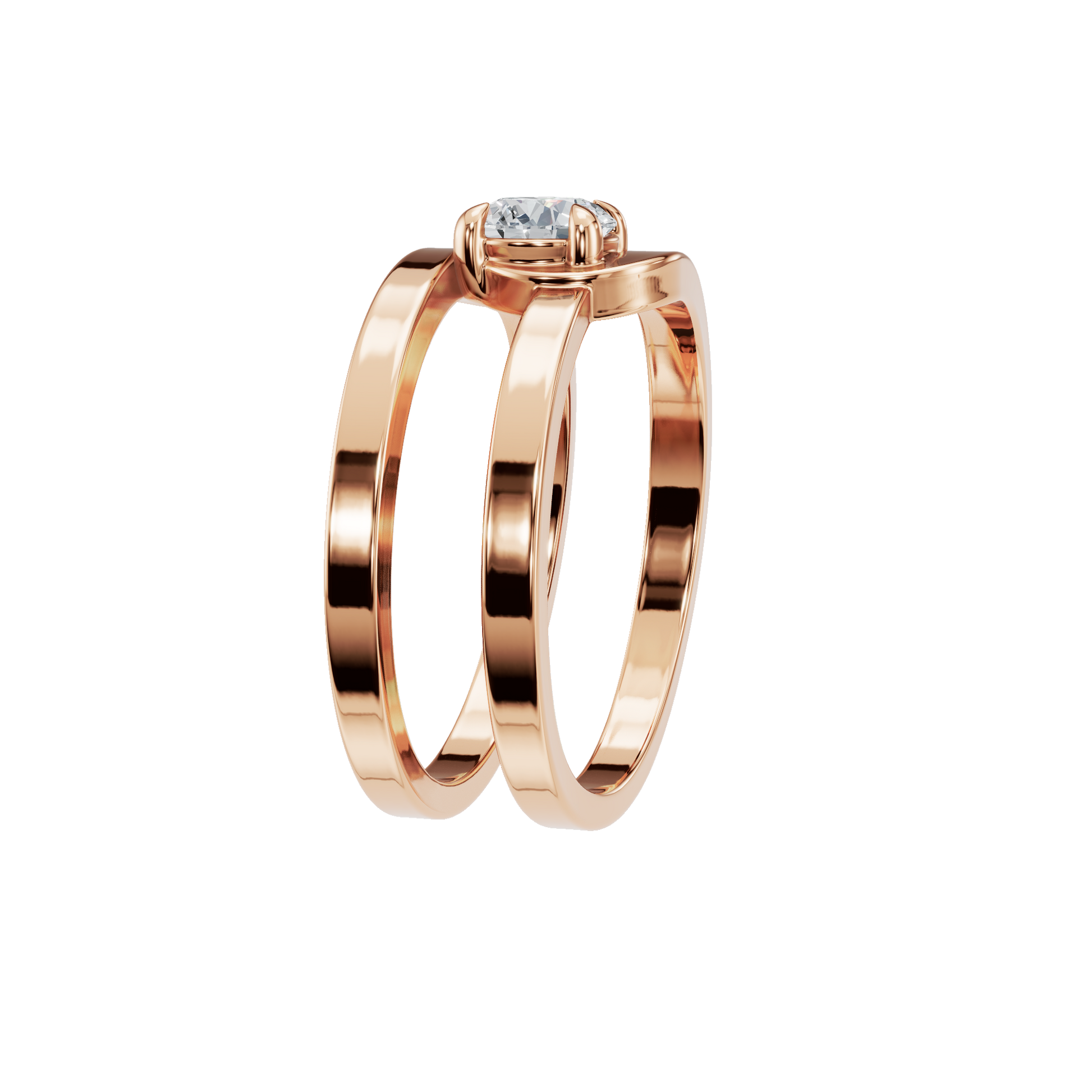 Modern Open Prong Diamond Ring