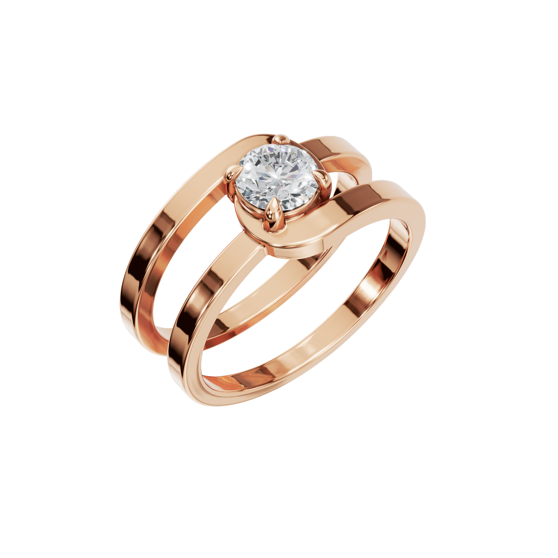 Modern Open Prong Diamond Ring