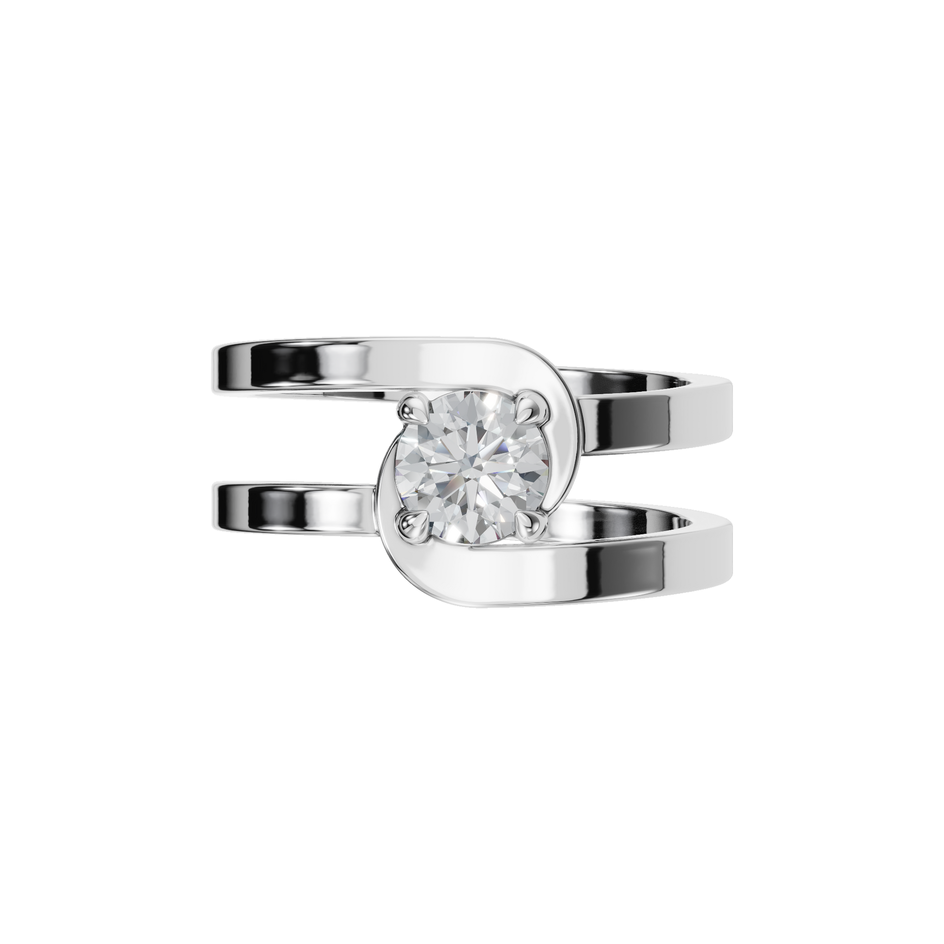 Modern Open Prong Diamond Ring
