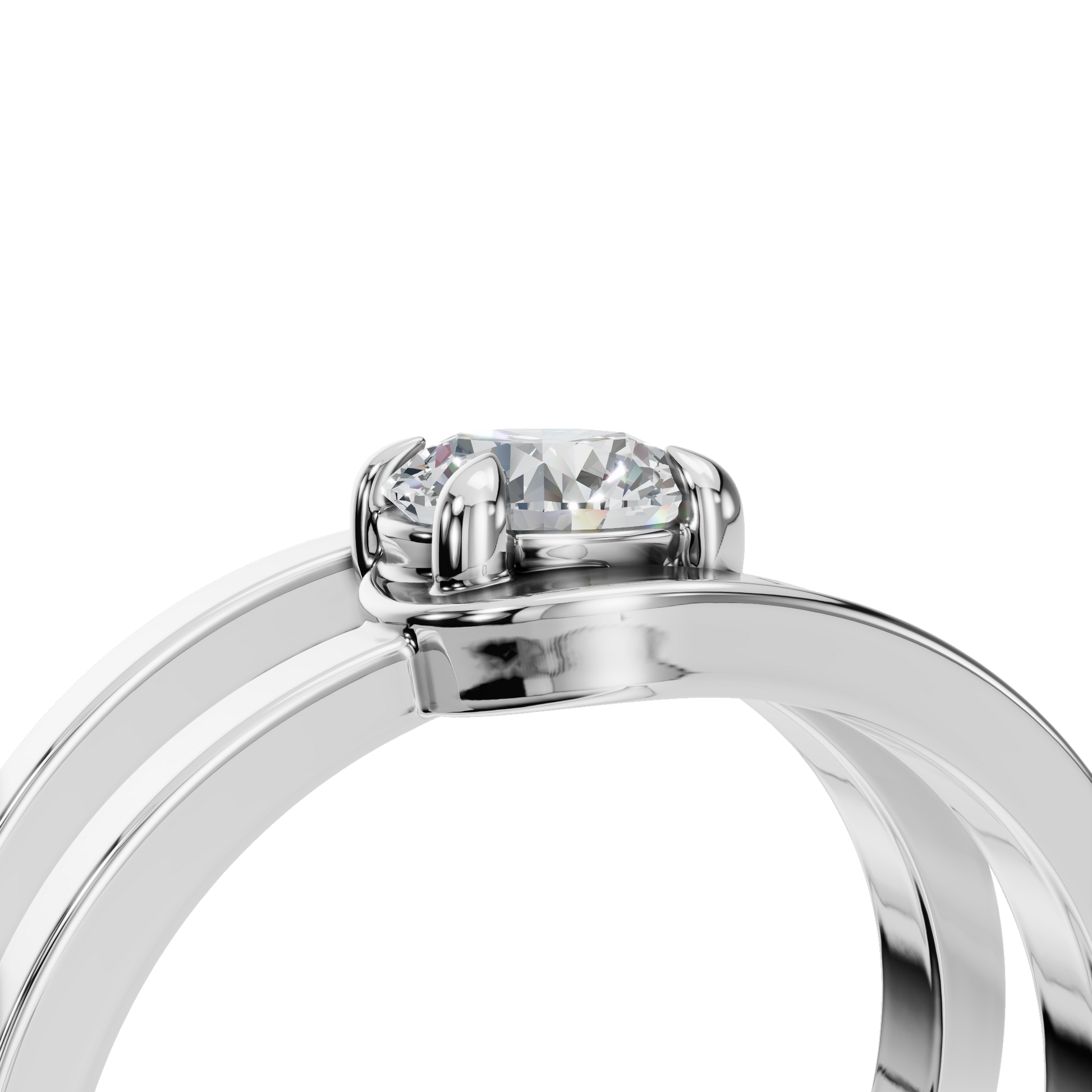 Modern Open Prong Diamond Ring