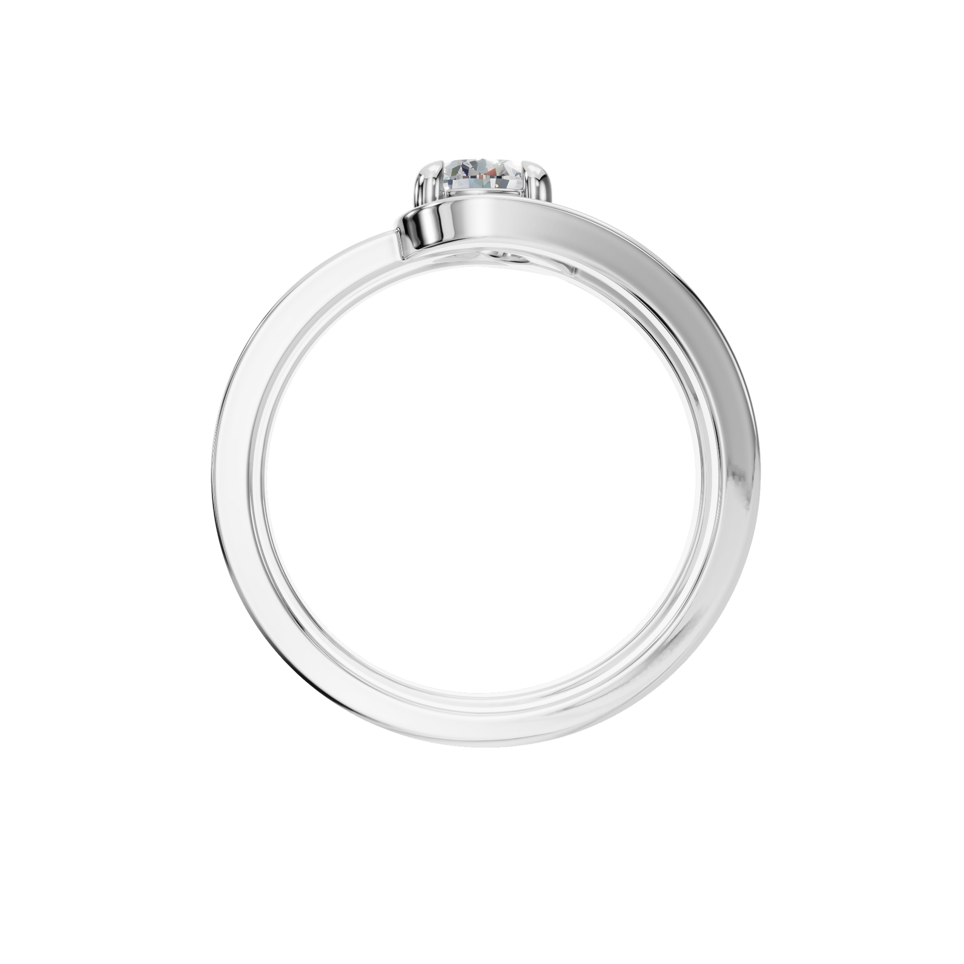 Modern Open Prong Diamond Ring