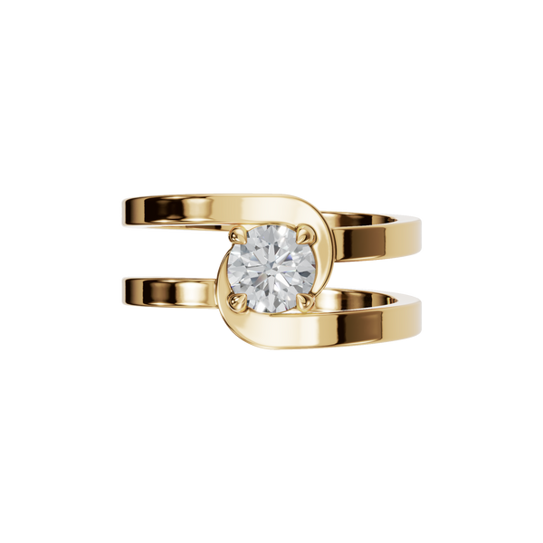 Round Brilliant Diamond Solitaire Engagement Ring in 14K Yellow Gold