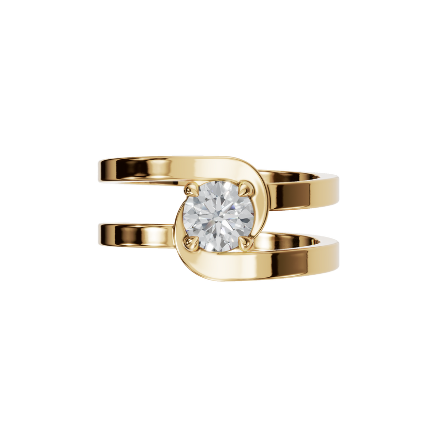 Round Brilliant Diamond Solitaire Engagement Ring in Gold