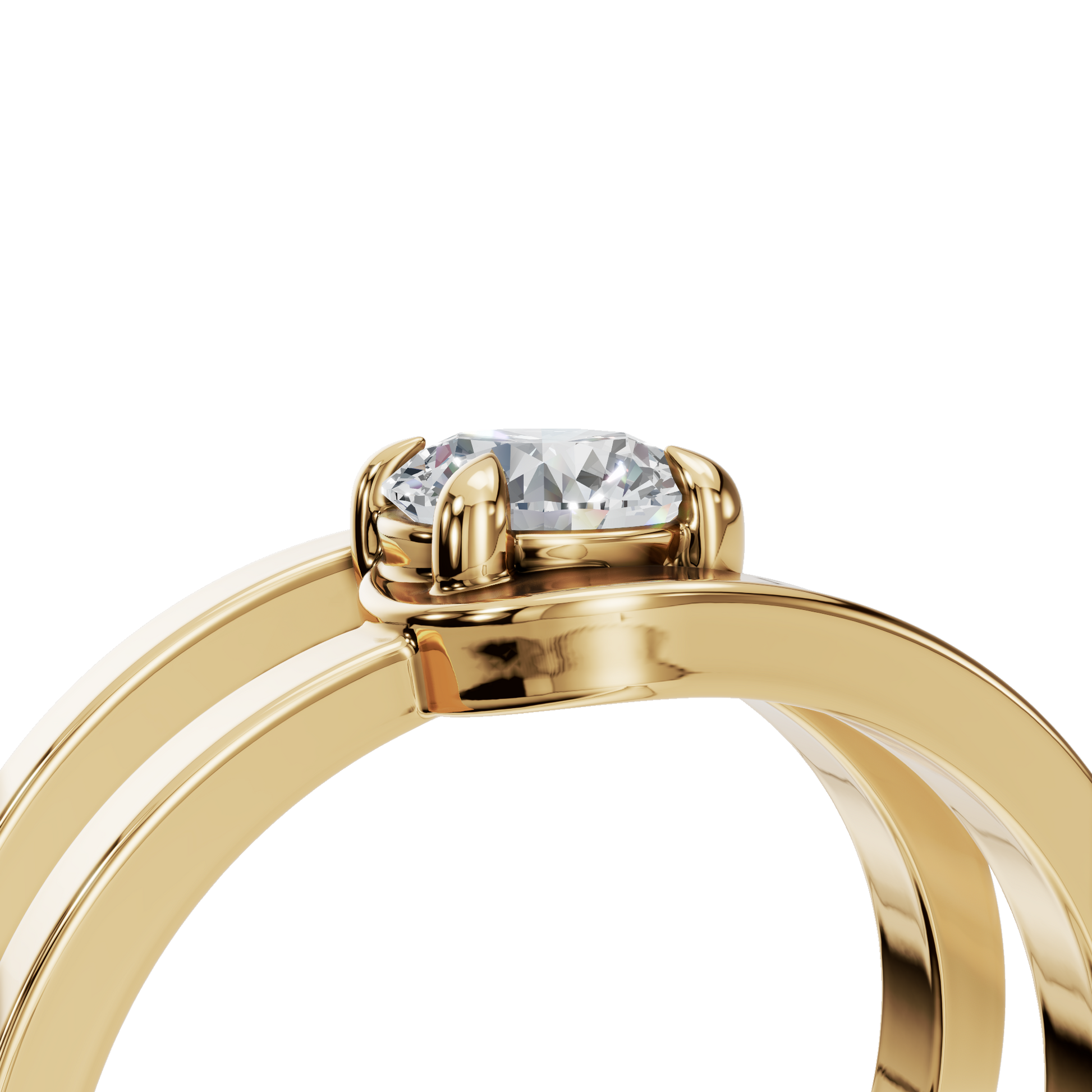 Modern Open Prong Diamond Ring