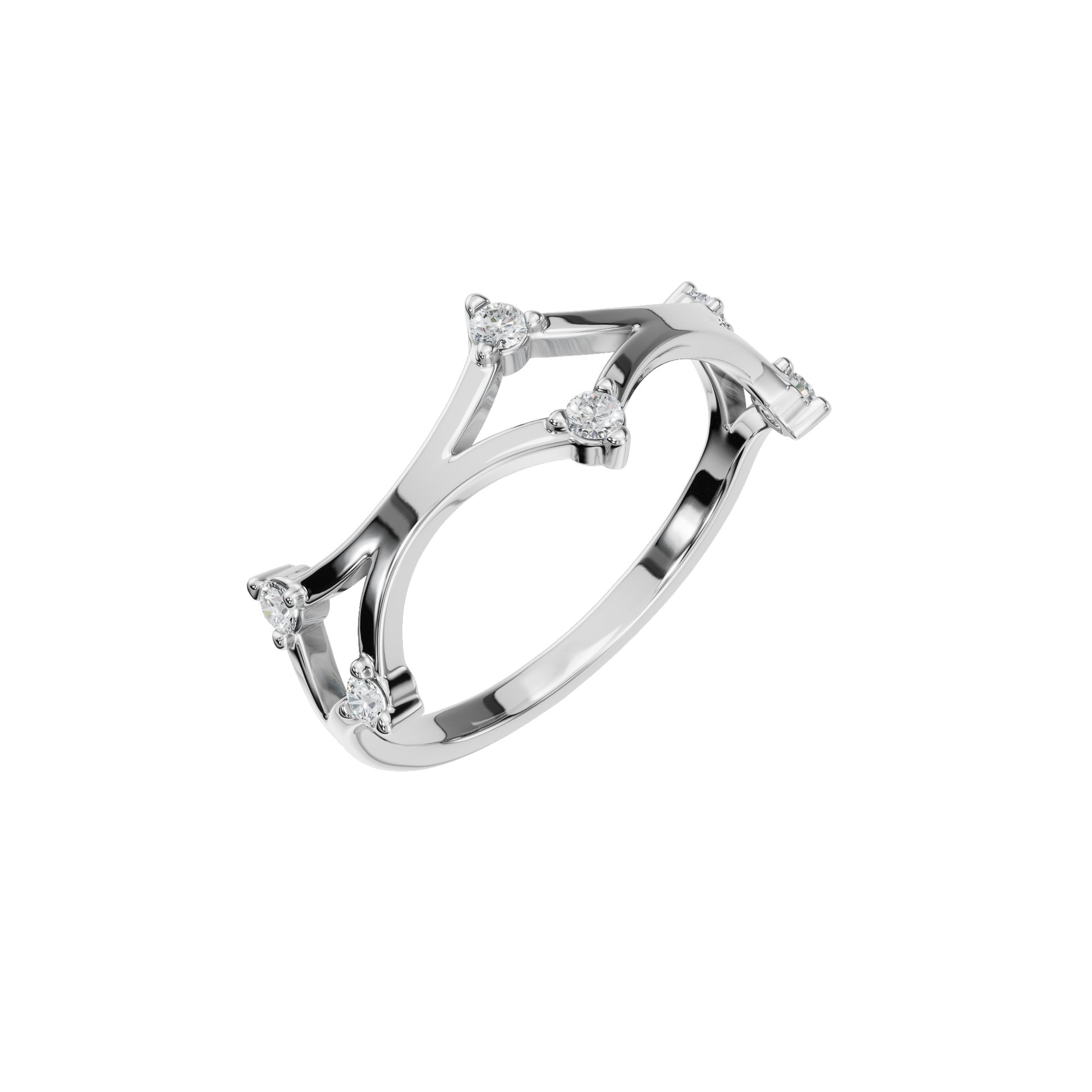 Modern Lab Grown Diamond Cutout Ring - Easter