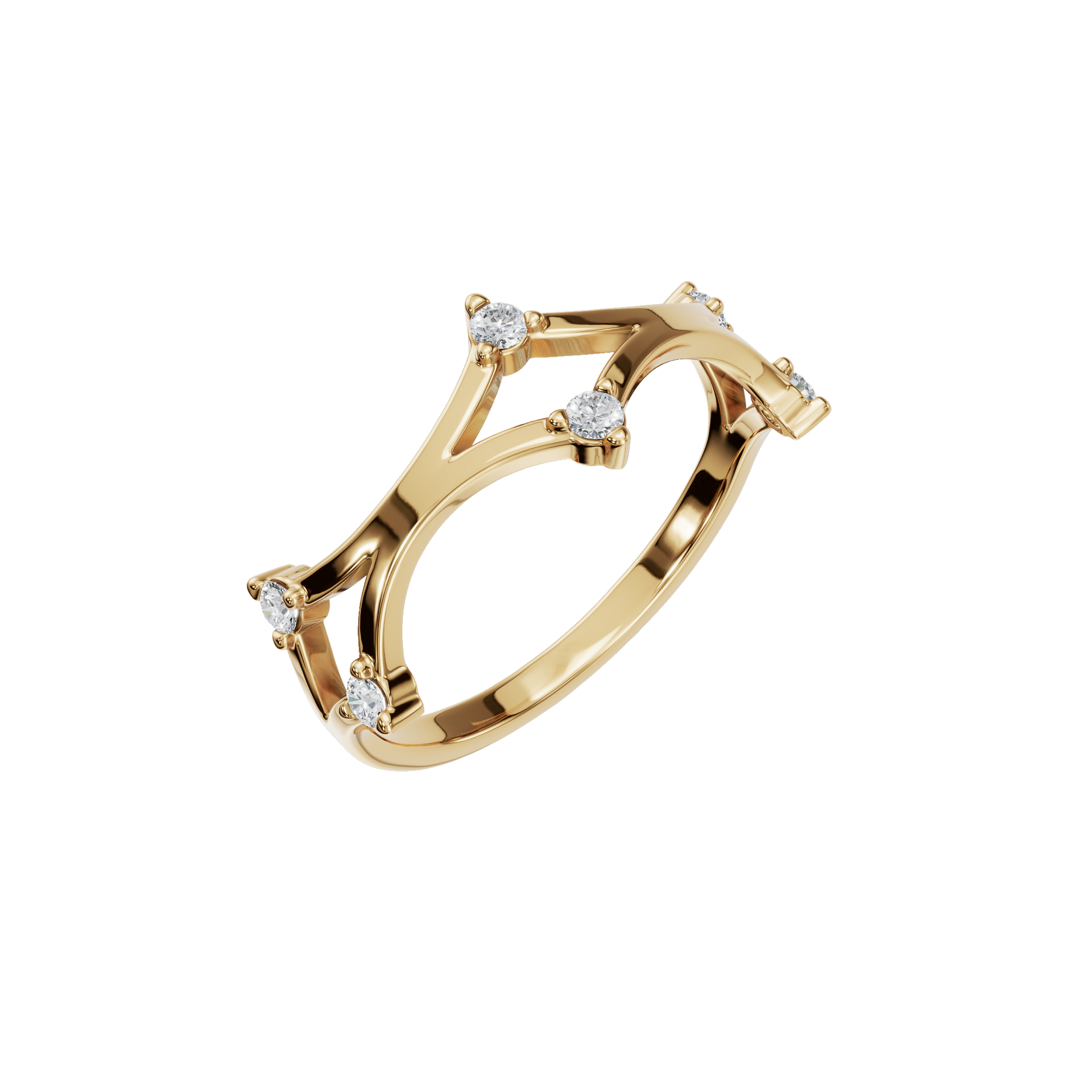 Modern Lab Grown Diamond Cutout Ring - Easter