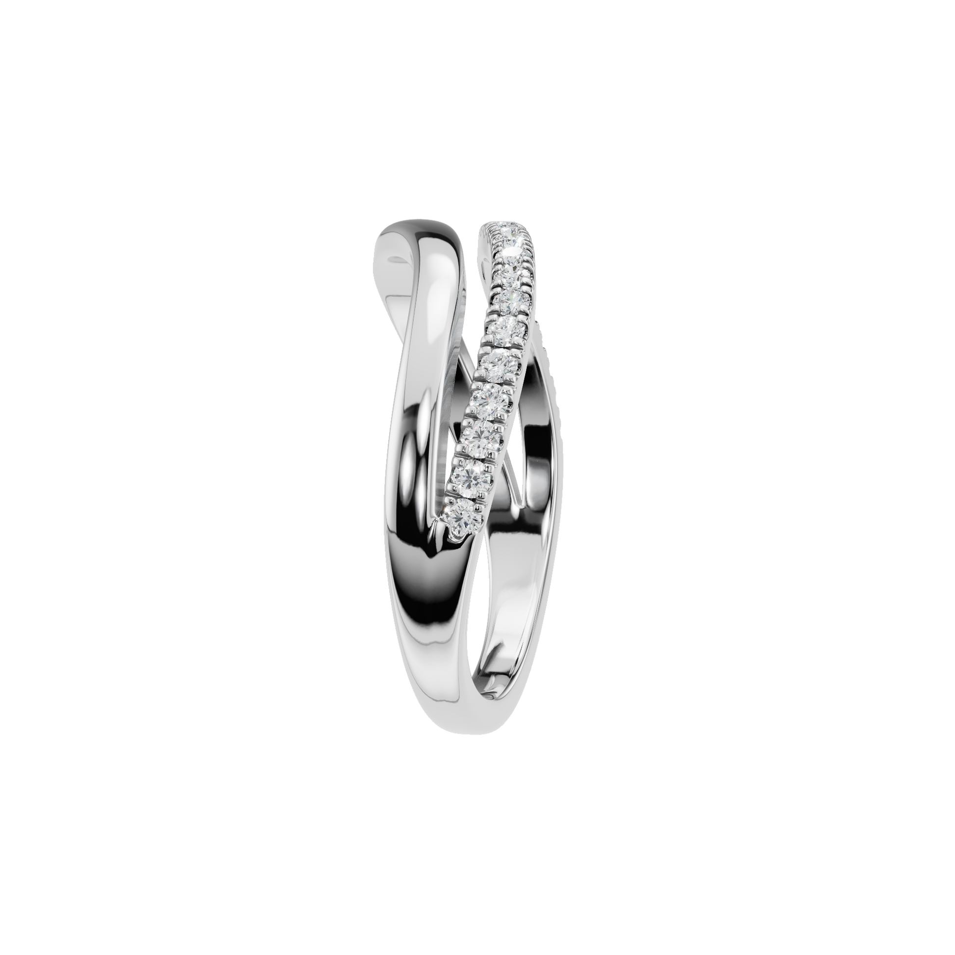 Fluid Curve Wave Style Lab Grown Diamond Ring
