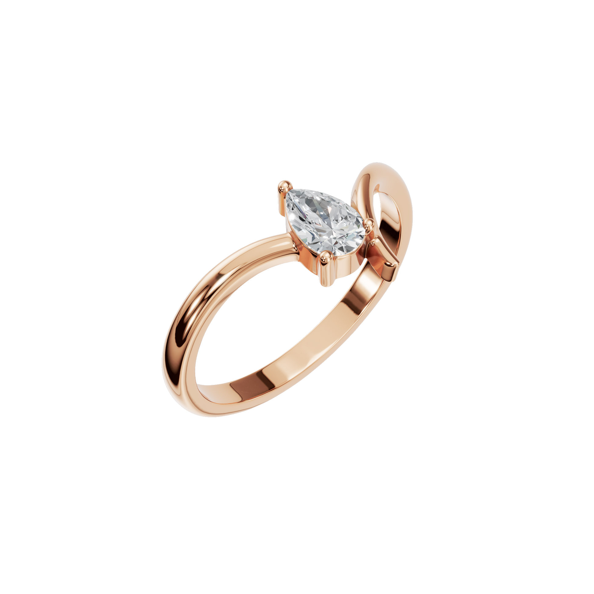 Elegant Pear Diamond Statement Ring Modern Open Band Style