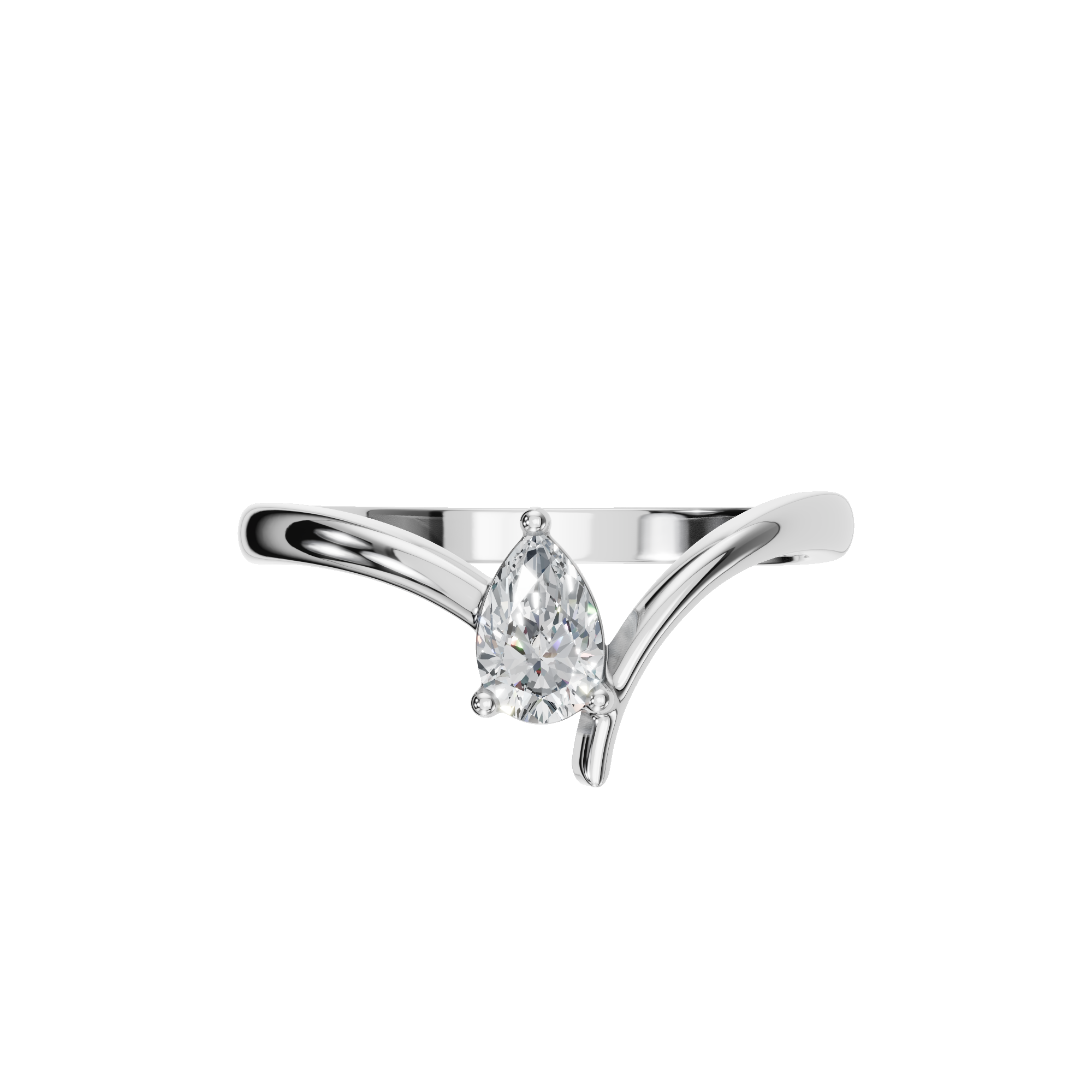 Elegant Pear Diamond Statement Ring Modern Open Band Style
