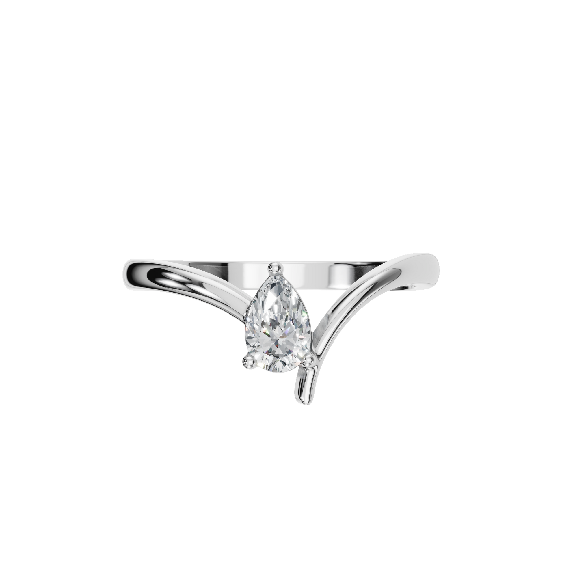 Elegant Pear Diamond Statement Ring Modern Open Band Style