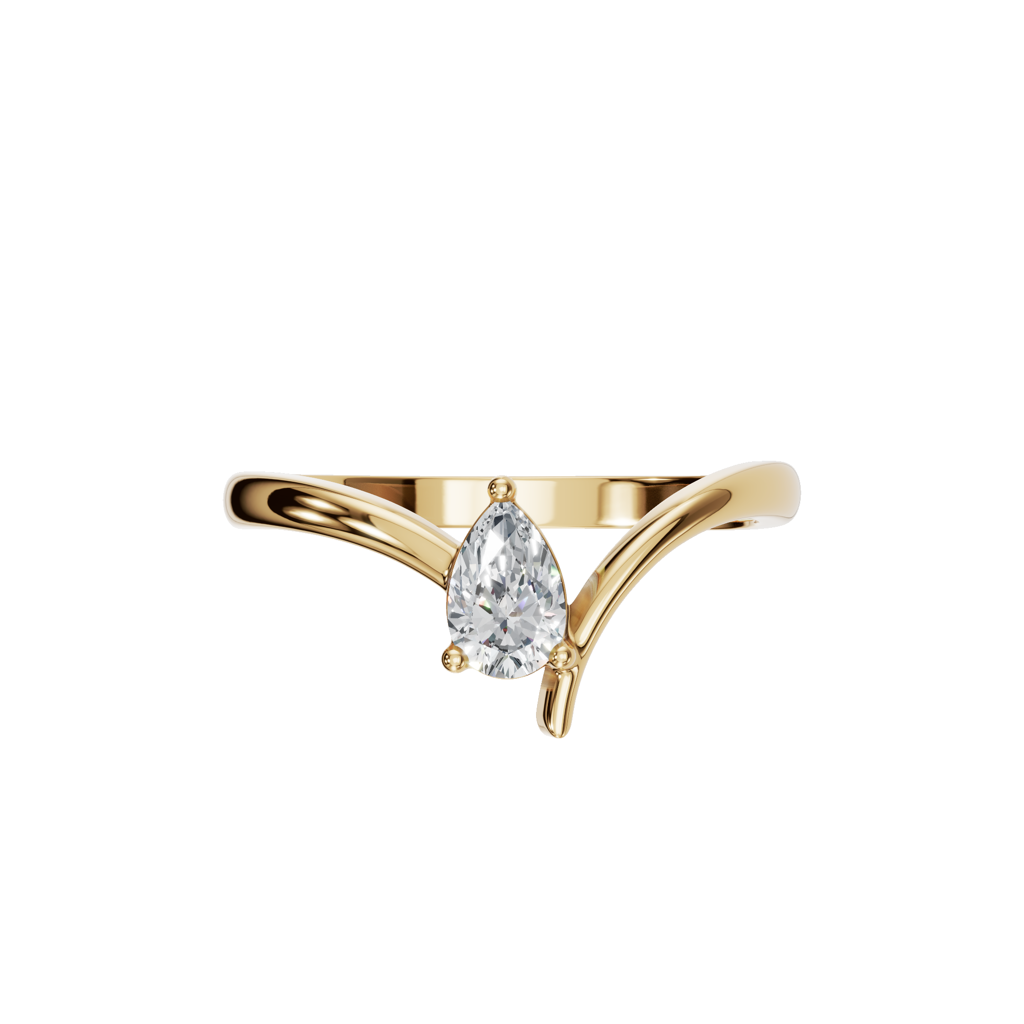 Elegant Pear Diamond Statement Ring Modern Open Band Style